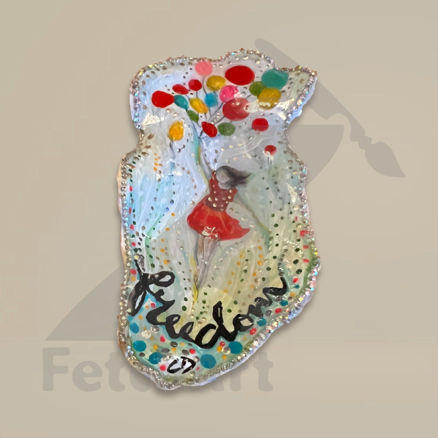 Northern Pacific collection hand painted seashell art (Single Piece) 11cm X 5.5cm Bathroom Décor