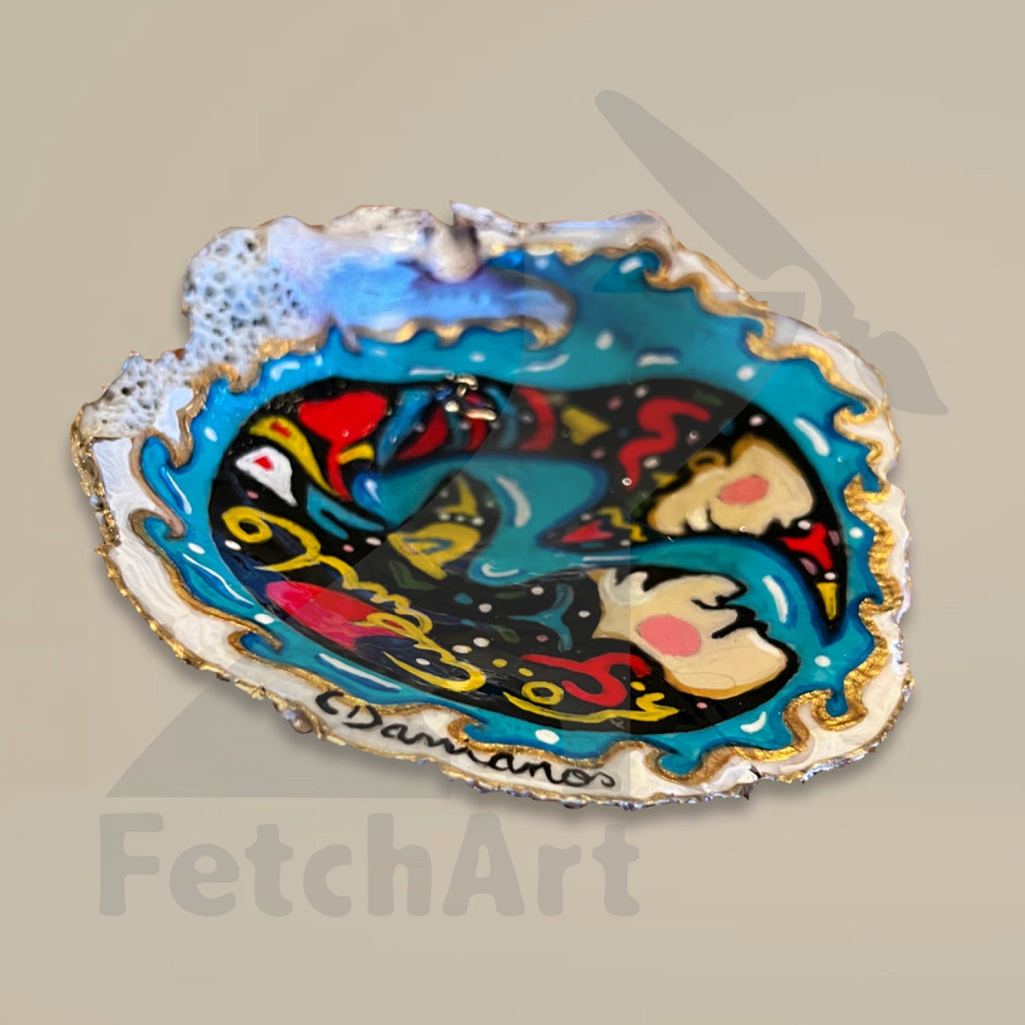 Northern Pacific collection hand painted seashell art (Single Piece) Bathroom Décor