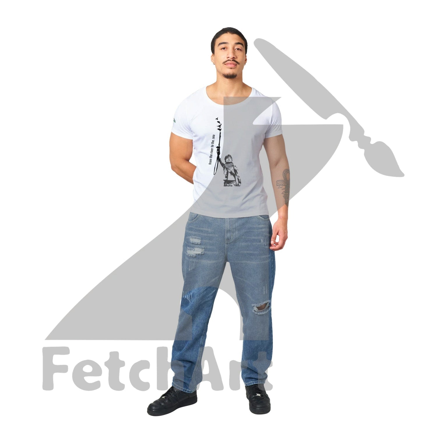 Organic Unisex Crewneck T-shirt-Peace it - Fetch Art