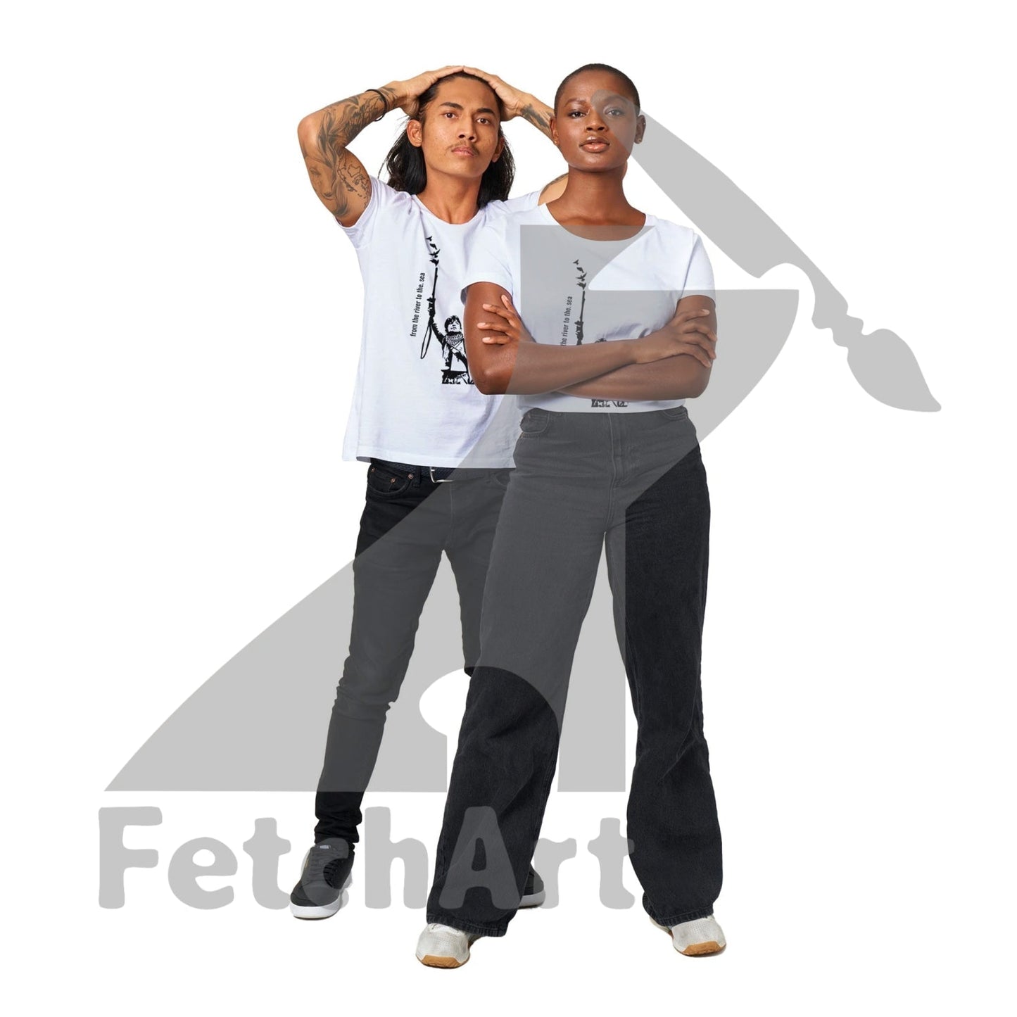 Organic Unisex Crewneck T-shirt-Peace it - Fetch Art