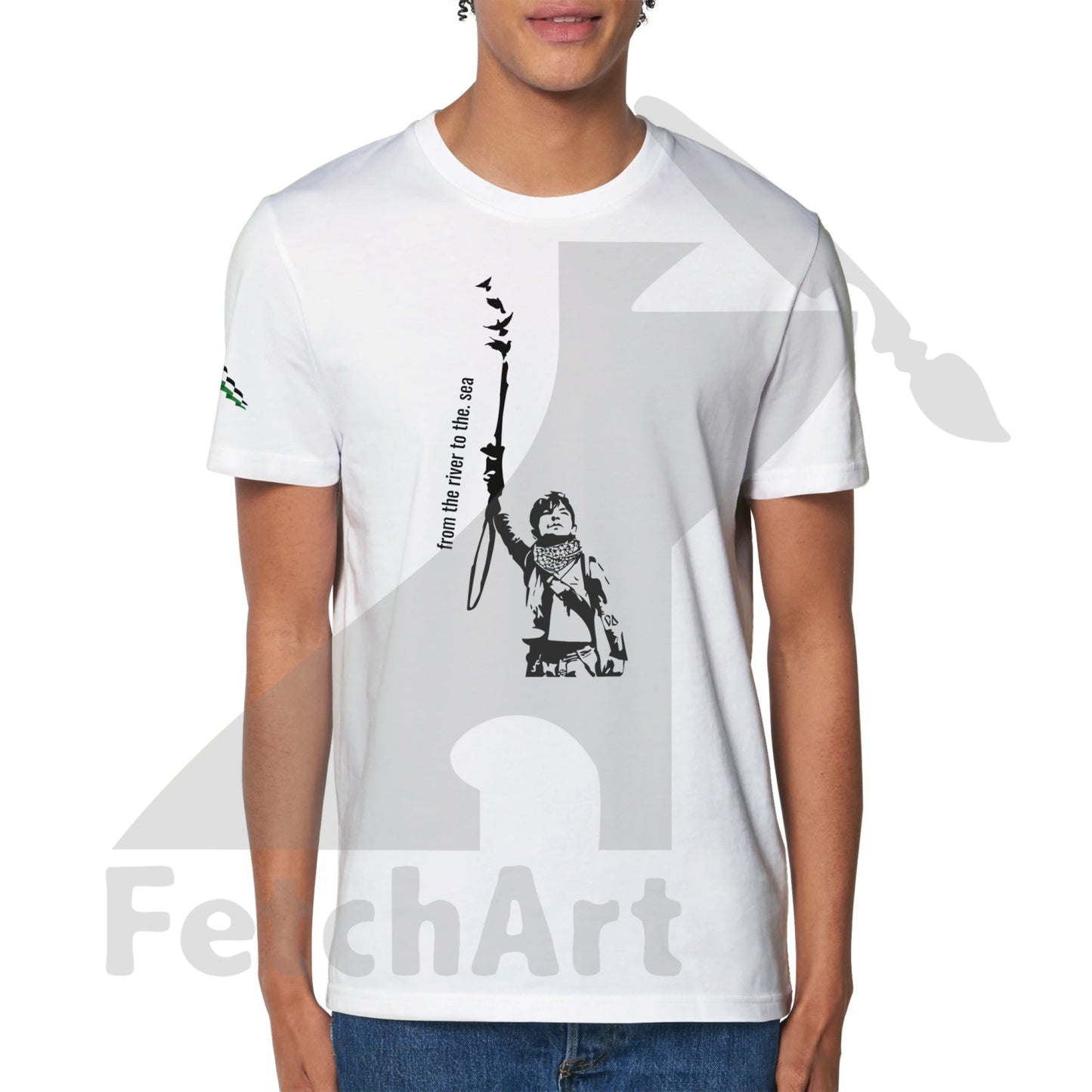 Organic Unisex Crewneck T-shirt-Peace it - Fetch Art