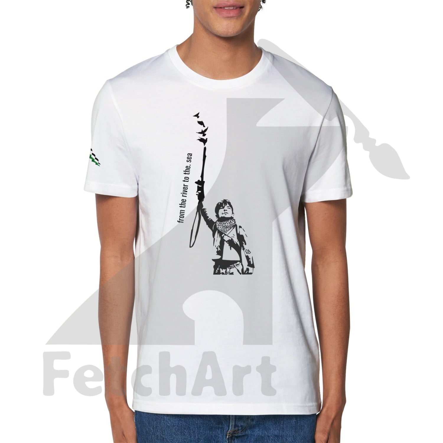 Organic Unisex Crewneck T-shirt-Peace it - Fetch Art