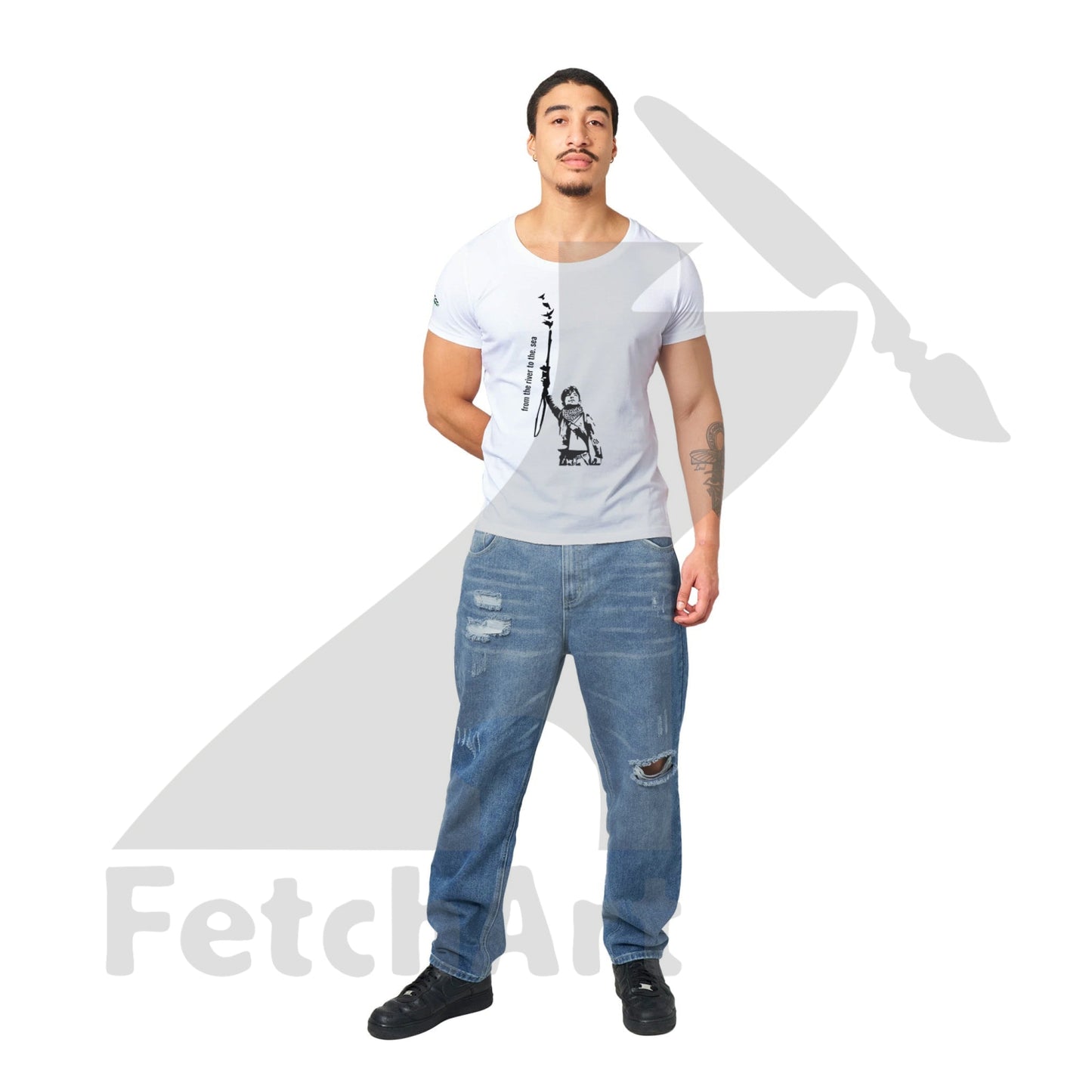 Organic Unisex Crewneck T-shirt-Peace it - Fetch Art