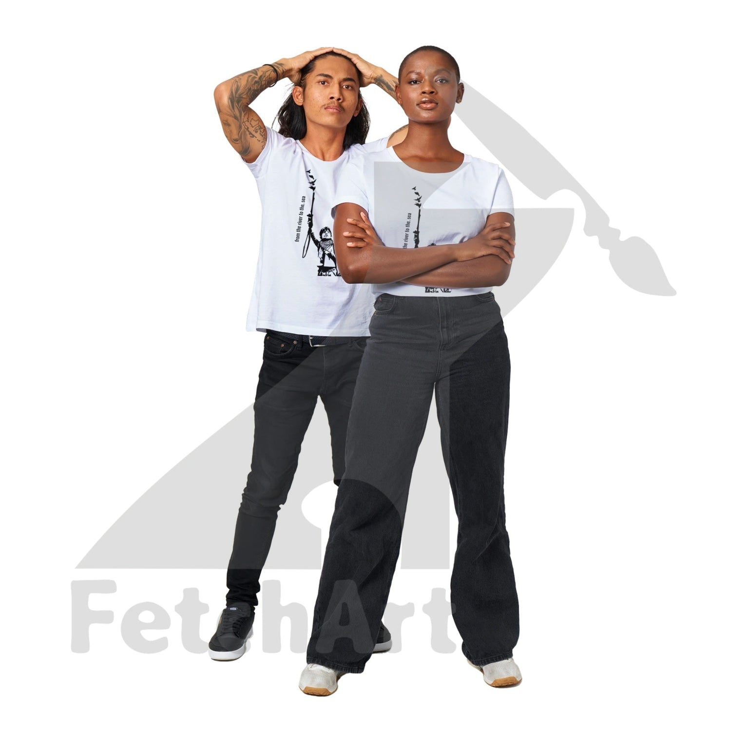 Organic Unisex Crewneck T-shirt-Peace it - Fetch Art