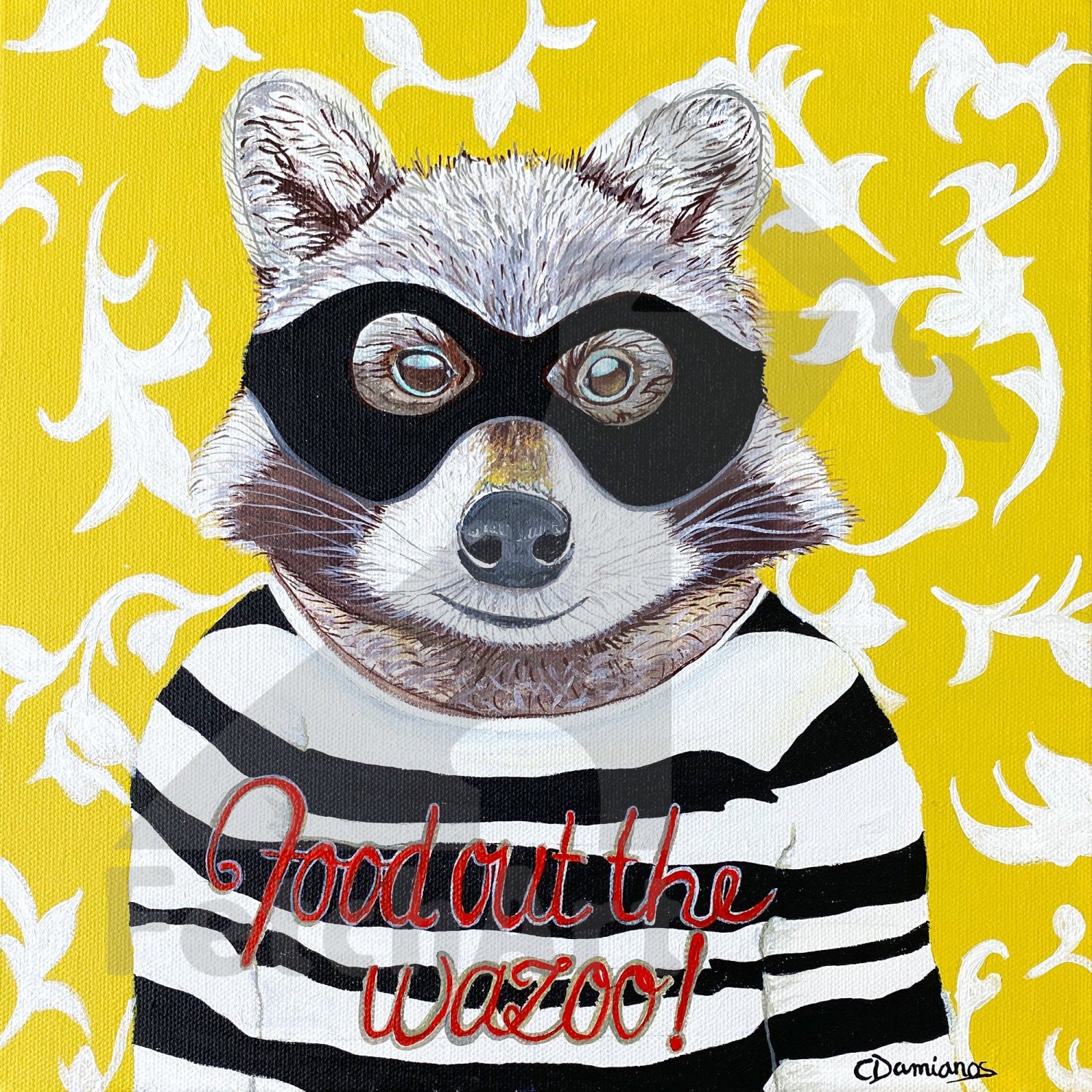 Racoon Portrait Painting