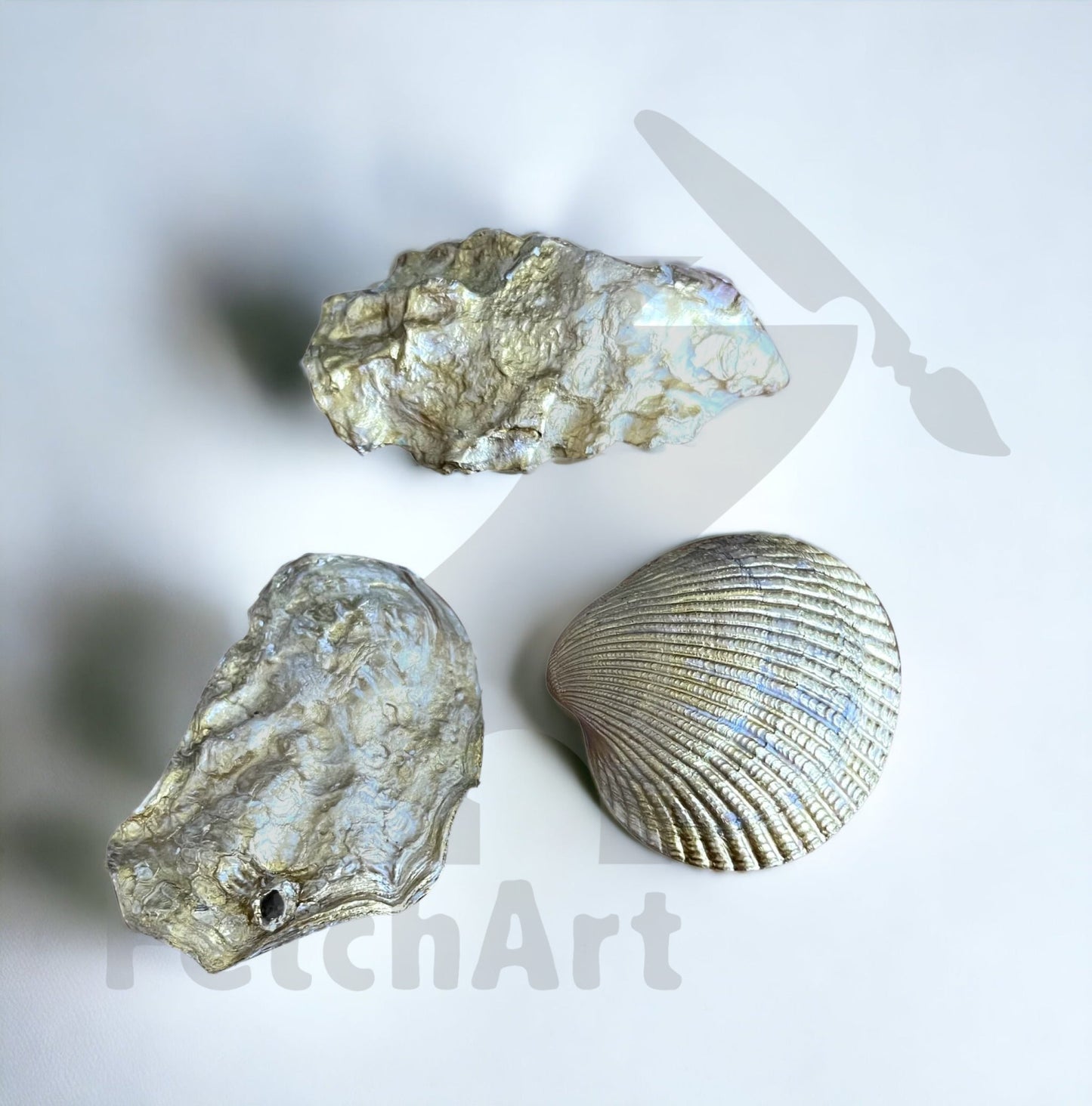 Original Acrylic Shell Painting with Women in Water - Coastal Artwork - Fetch Art