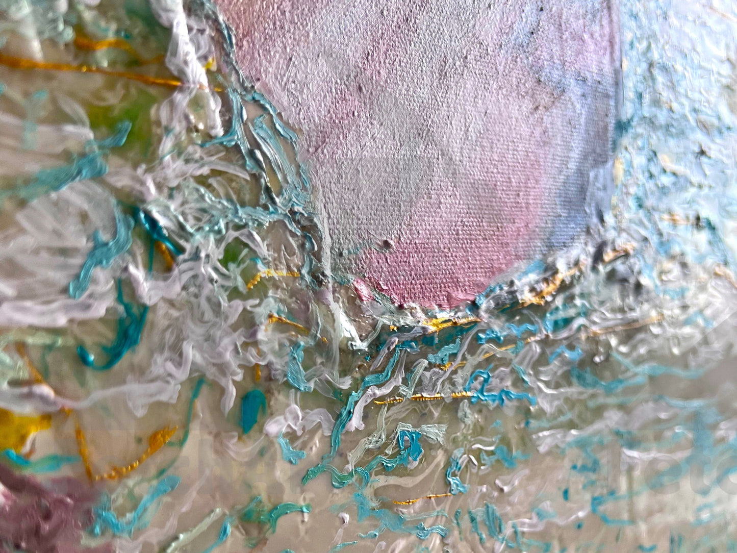 Original Painting | Ocean Beach Nudity Woman | Water Beach Summer Art | Oil Colours | Impressionist Canvas | Mixed Medium | Resin Fetch Art