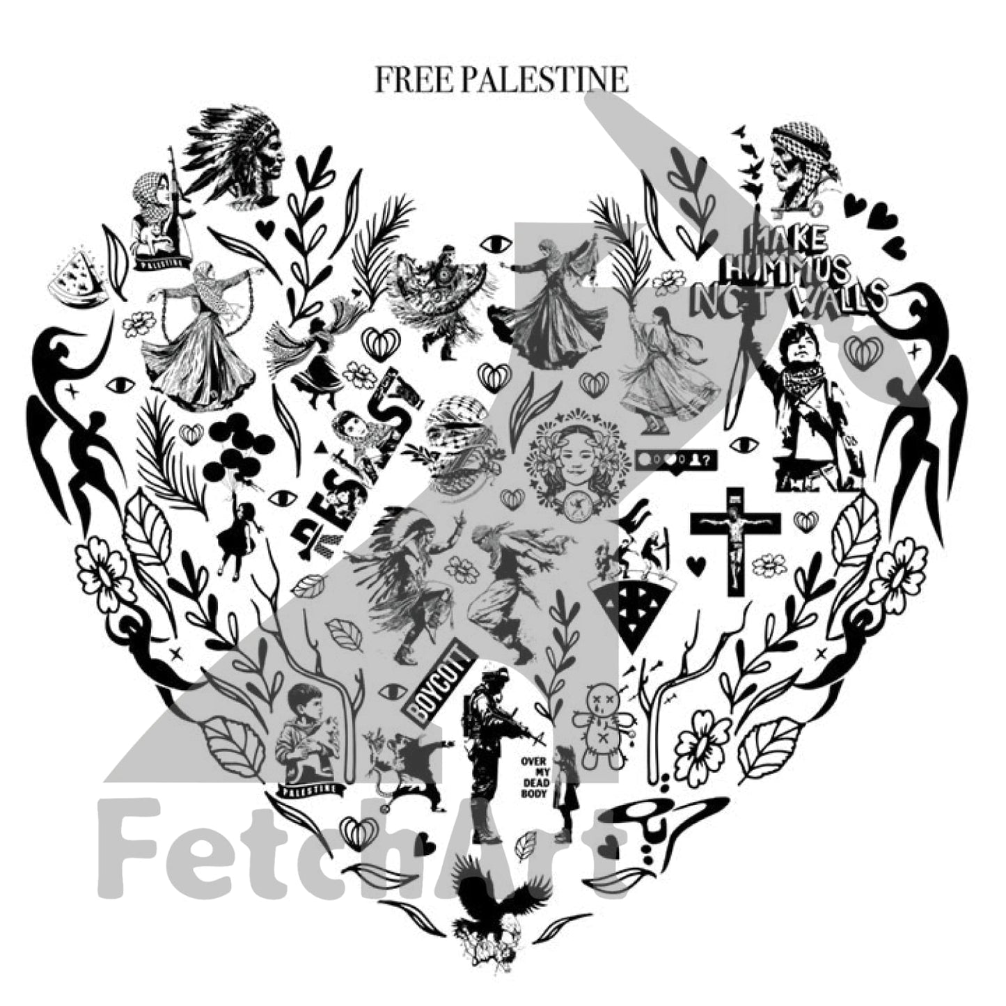 Premium Tote Bag Natural-Heart Print Material