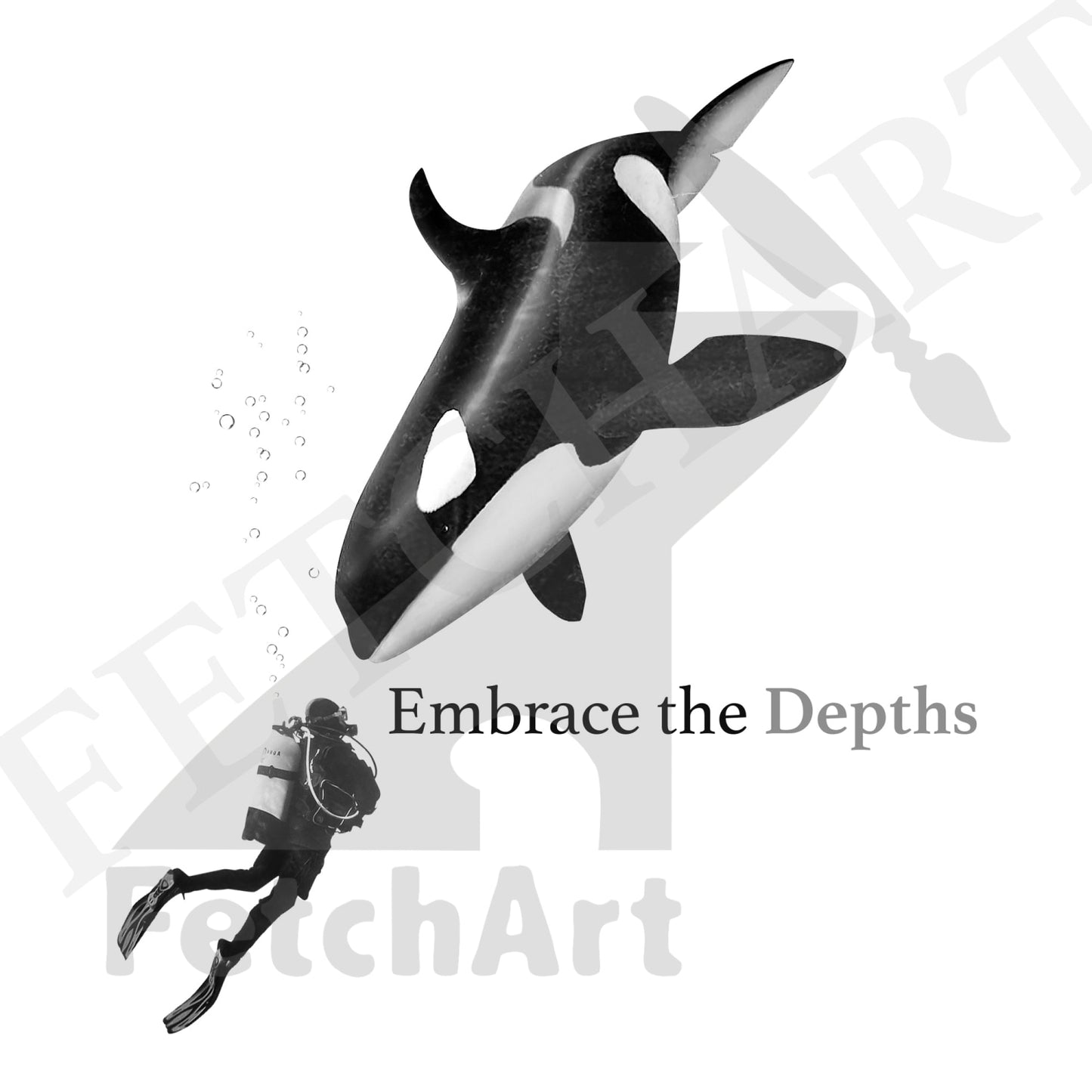 Premium Tote Bag featuring Orca Whale and Adventurous Scuba Diver – Dive into Style with Ocean-Inspired Fashion! - Fetch Art