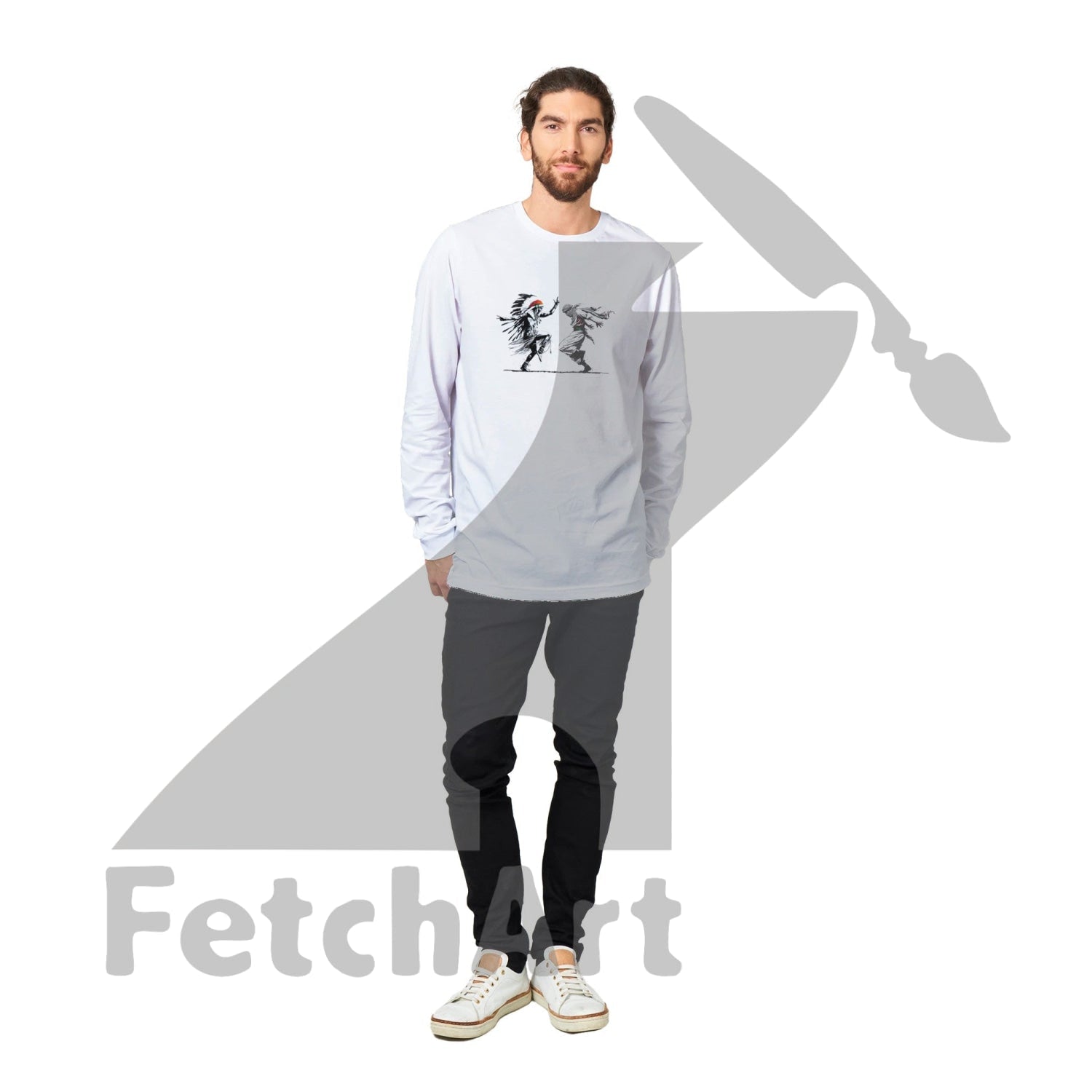 Premium unisex Freedom Dance long sleeve worn as wearable protest art