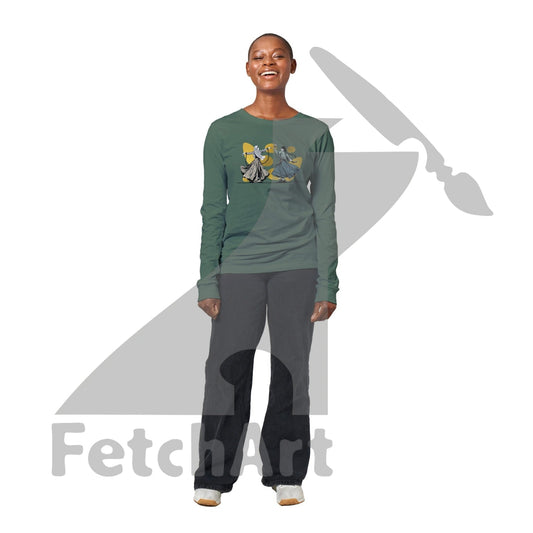 Premium unisex Women New Freedom Dance longsleeve t-shirt with touch of gold wearable art