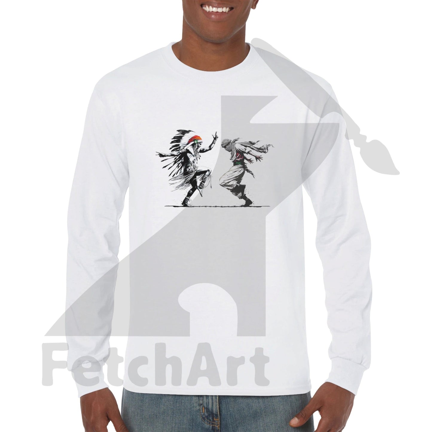 Premium Unisex Longsleeve Freedom Dance T-shirt - Fetch Art