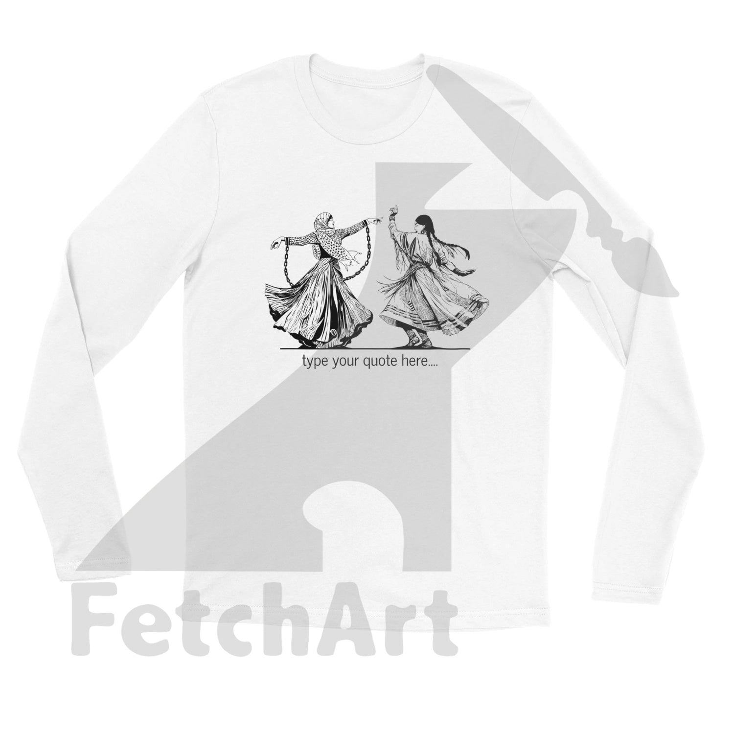 Premium Unisex Longsleeve T-Shirt-Freedom Dance-Add Personalized Layer + Print Material