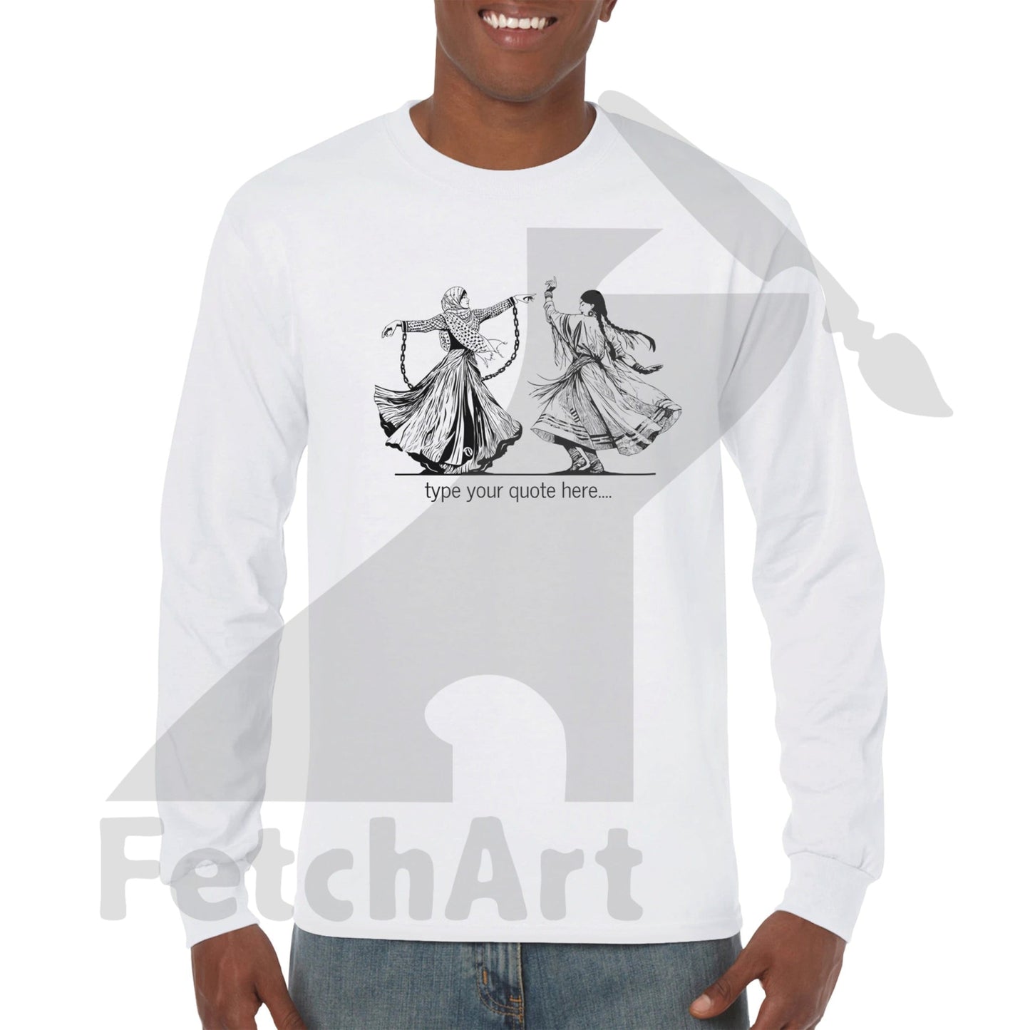 Premium Unisex Longsleeve T-Shirt-Freedom Dance-Add Personalized Layer + Print Material