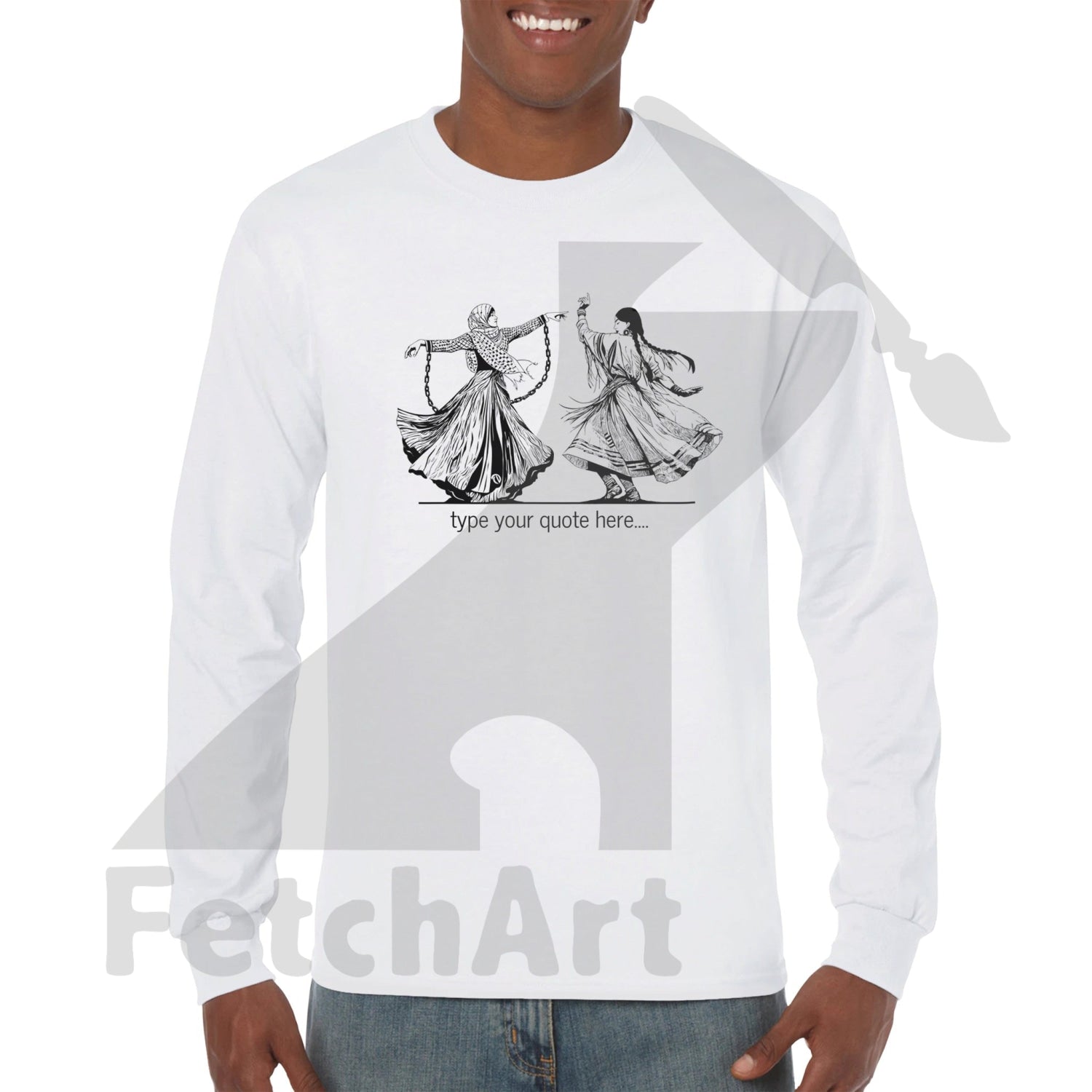 Premium Unisex Longsleeve T-Shirt-Freedom Dance-Add Personalized Layer + Print Material