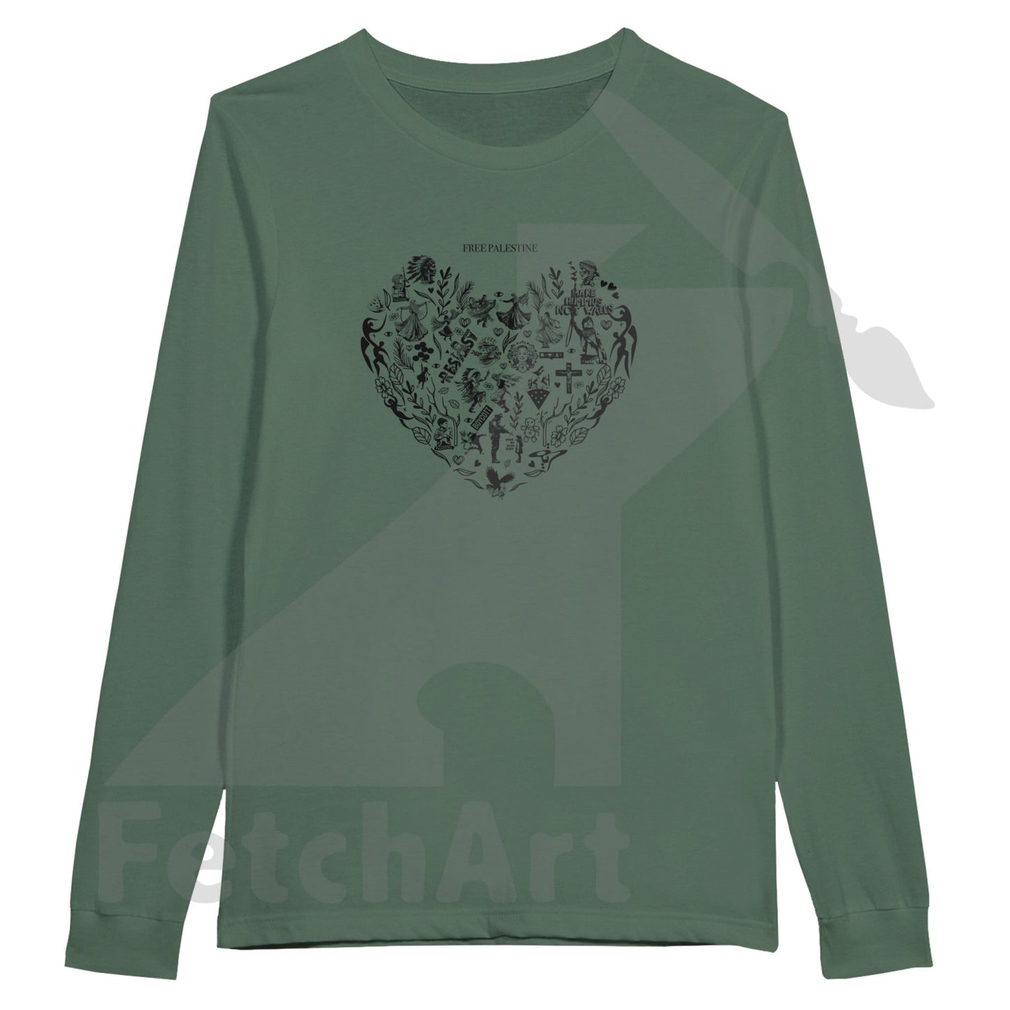 Premium unisex Heart longsleeve t-shirt wearable art