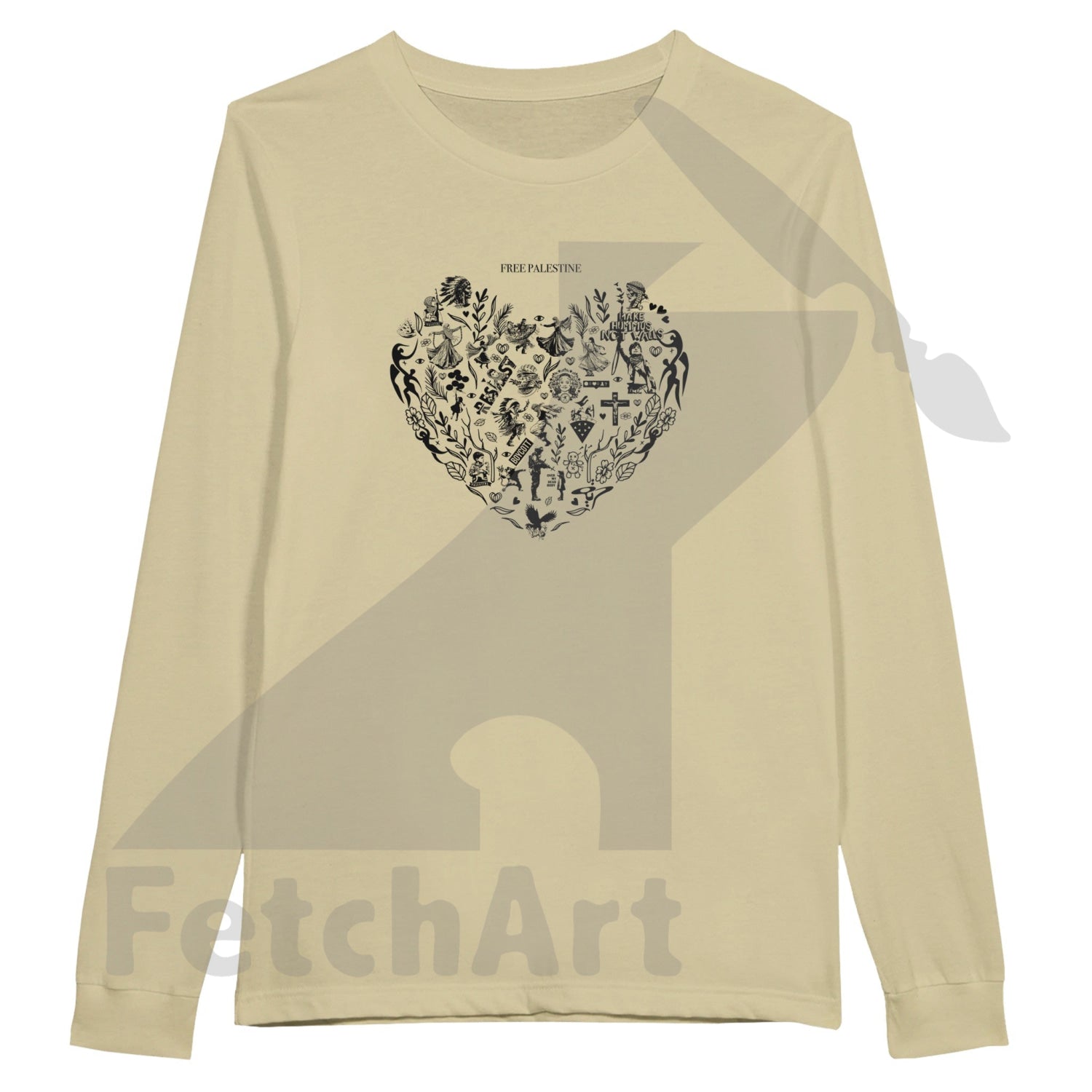Premium unisex Heart longsleeve t-shirt wearable art