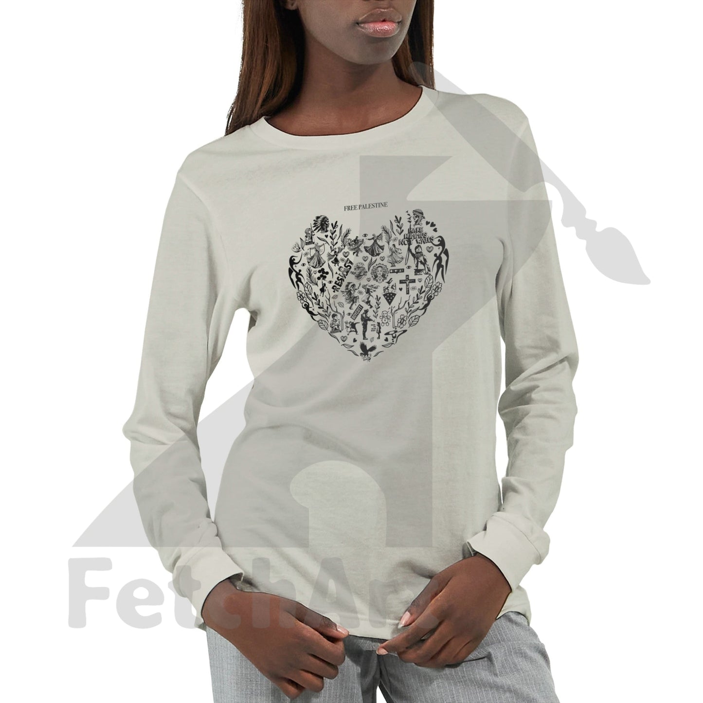 Heart longsleeve worn as everyday wearable art