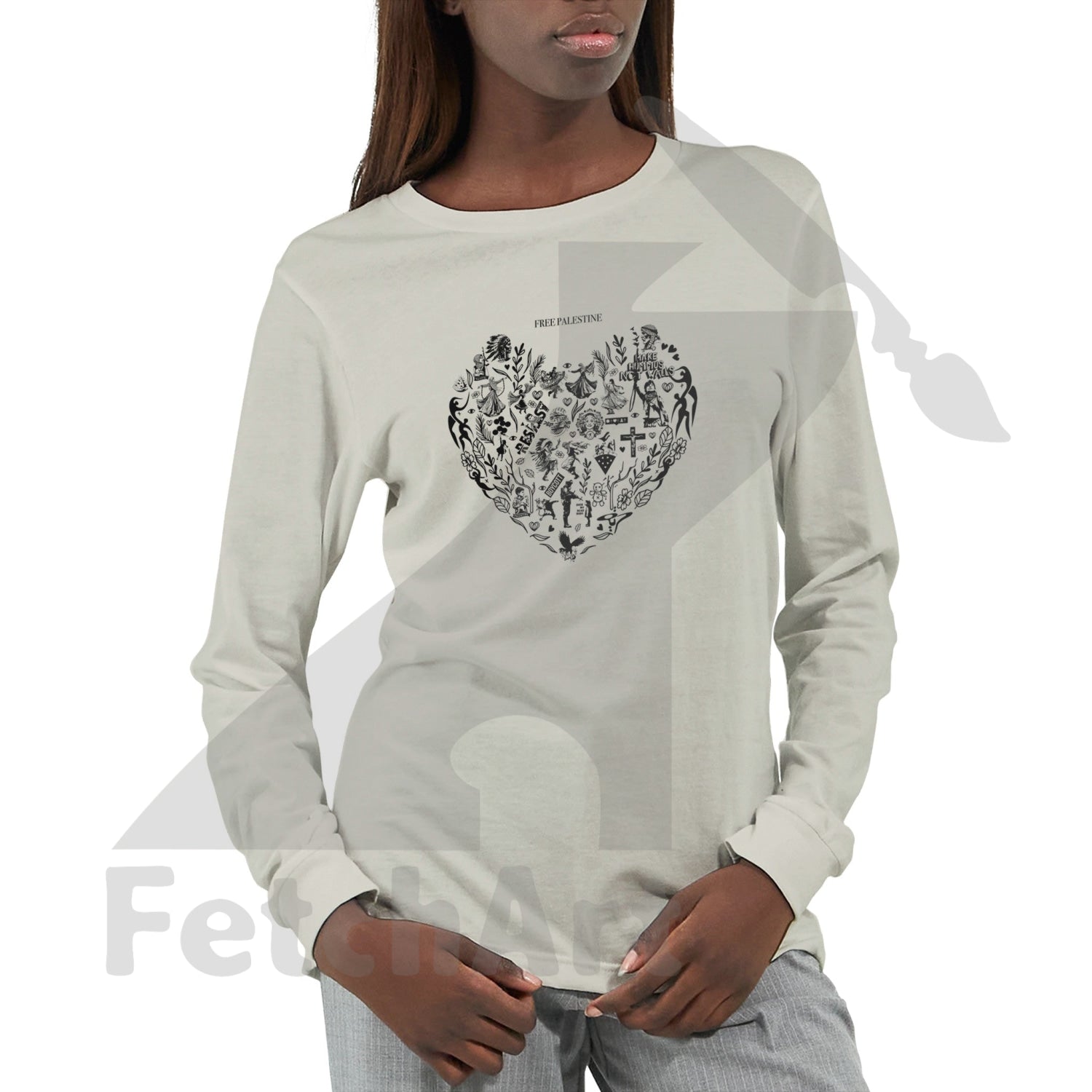 Heart longsleeve worn as everyday wearable art