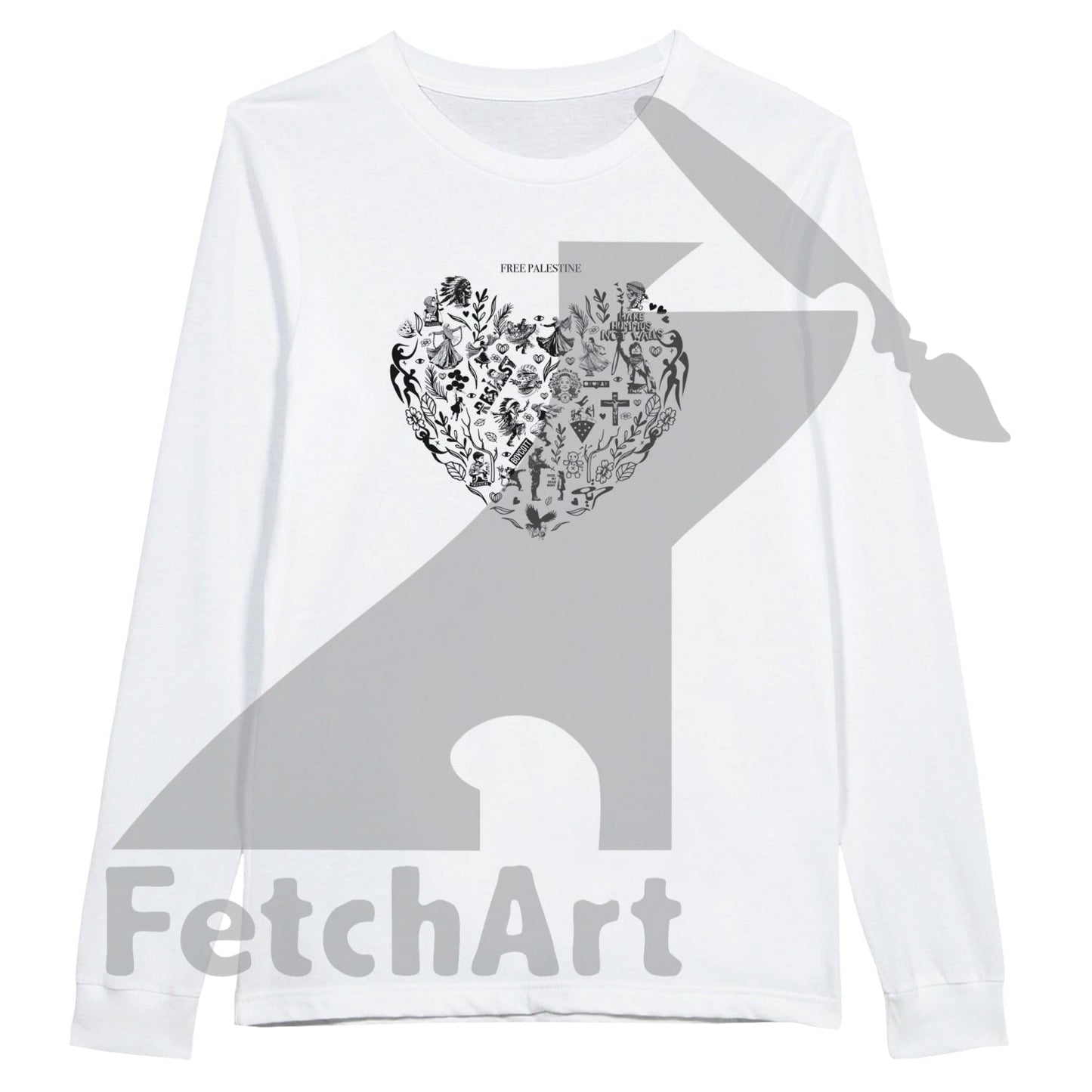 Premium unisex Heart longsleeve t-shirt wearable art
