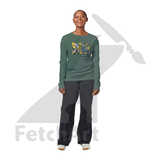 Premium Unisex Longsleeve T-Shirt-Women-New Freedom Dance With Touch Of Gold Military Green / S