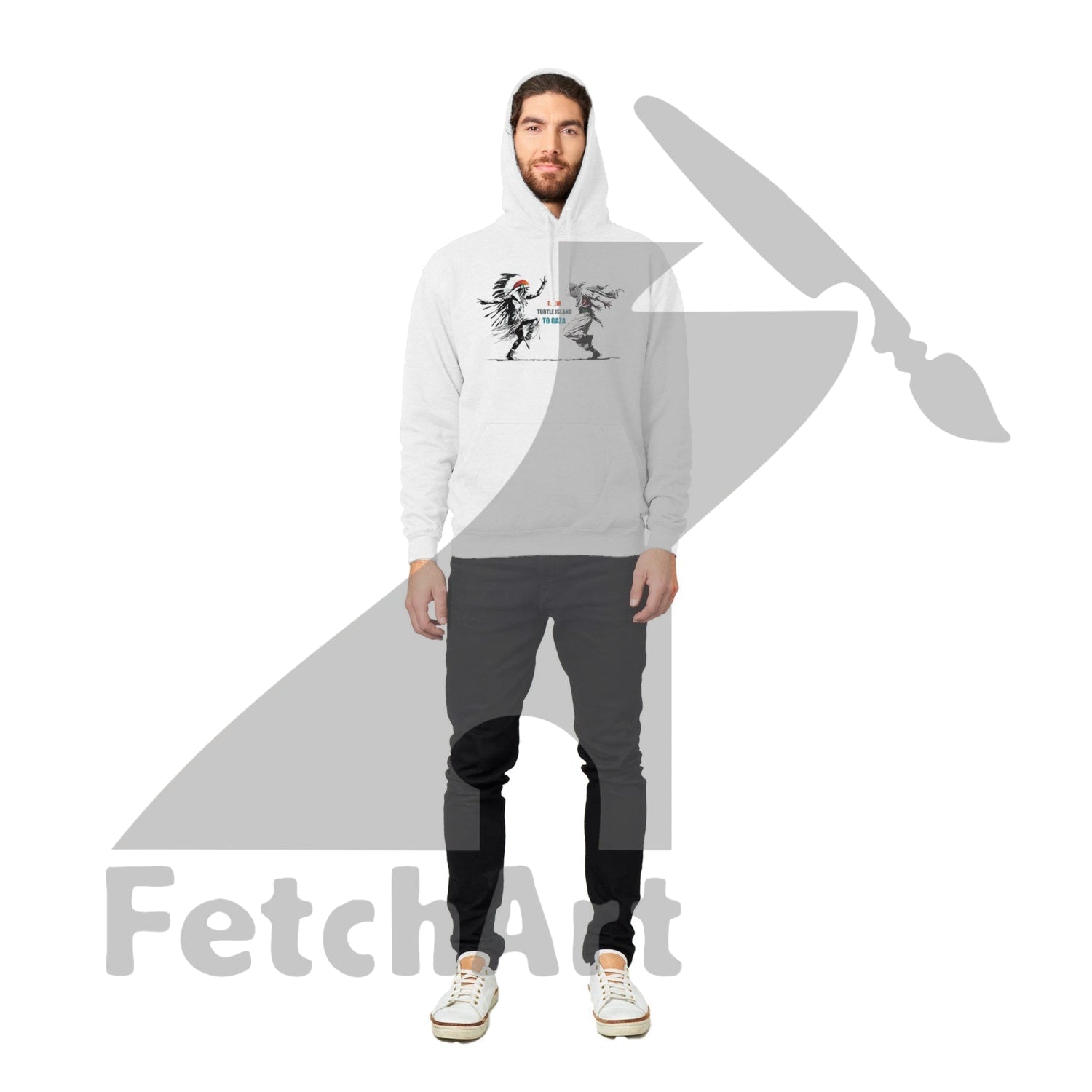 Premium Unisex Pullover Hoodie-Freedom Dance-Text - Fetch Art