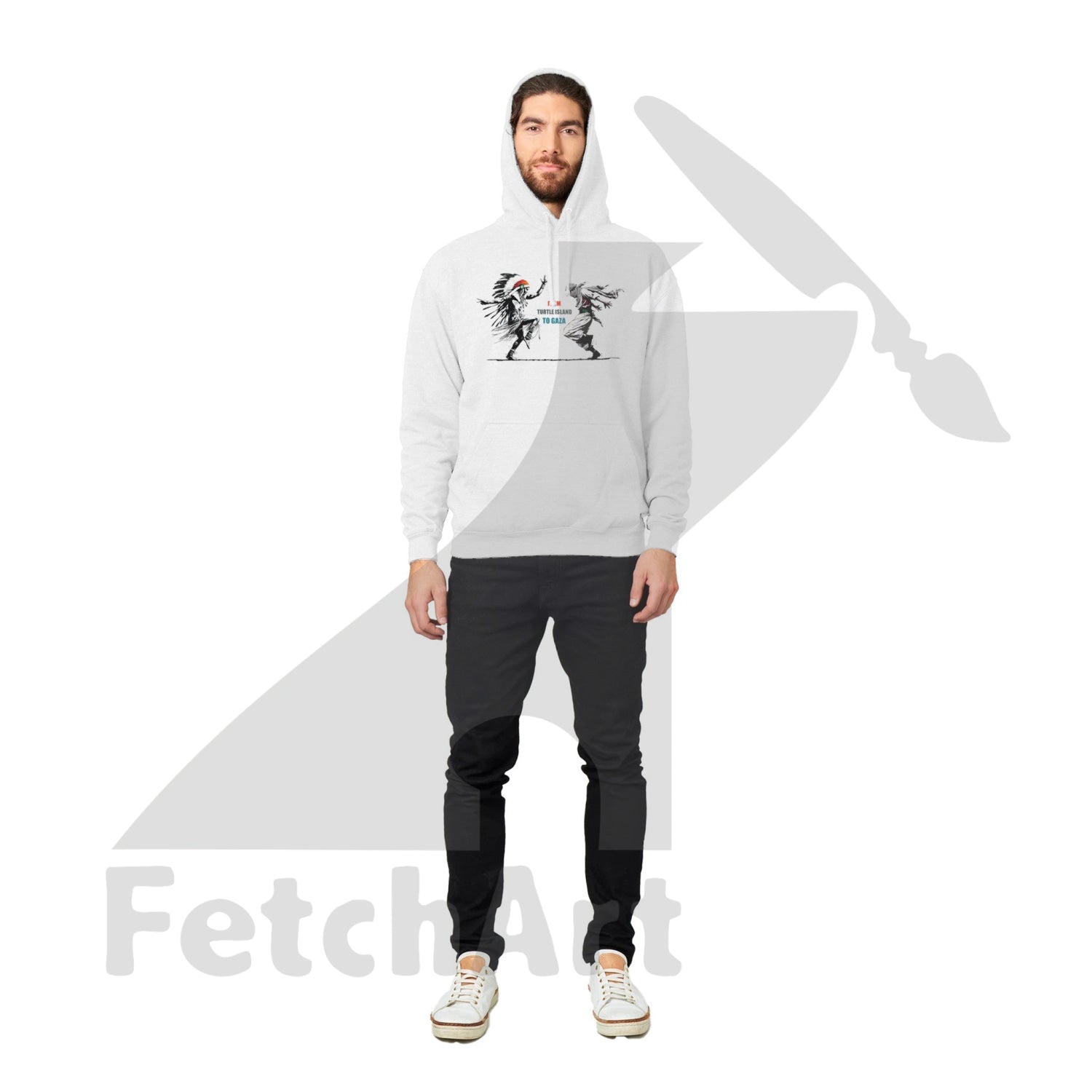 Premium Unisex Pullover Hoodie-Freedom Dance-Text - Fetch Art