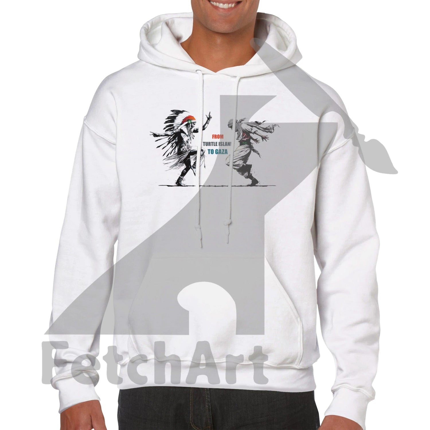 Premium Unisex Pullover Hoodie-Freedom Dance-Text - Fetch Art