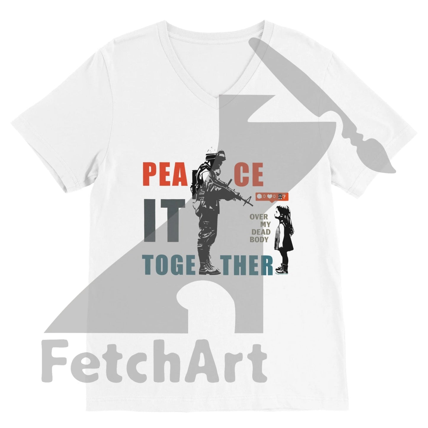 Premium Unisex V-Neck T-shirt - Fetch Art
