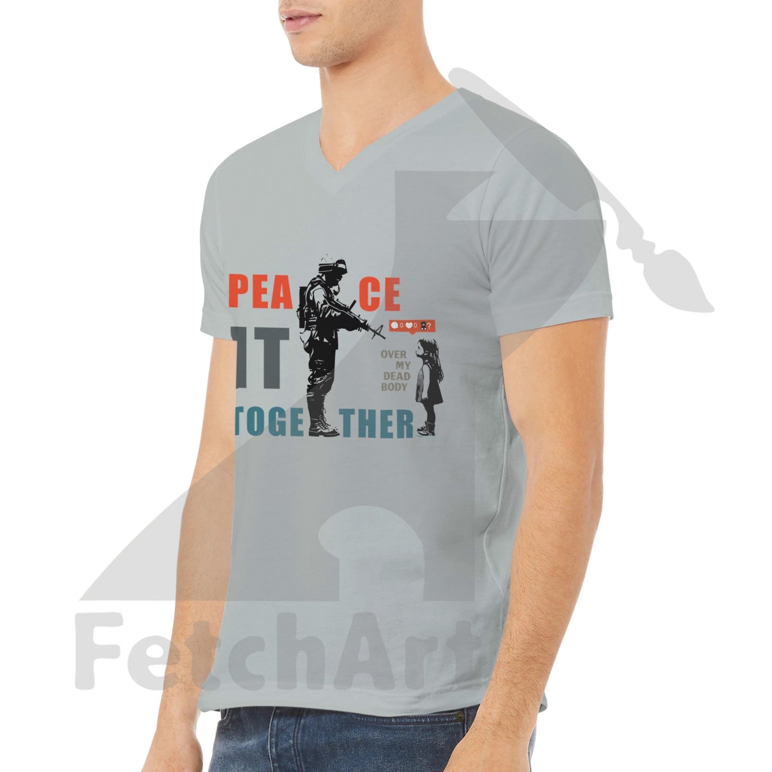 Premium Unisex V-Neck T-shirt - Fetch Art