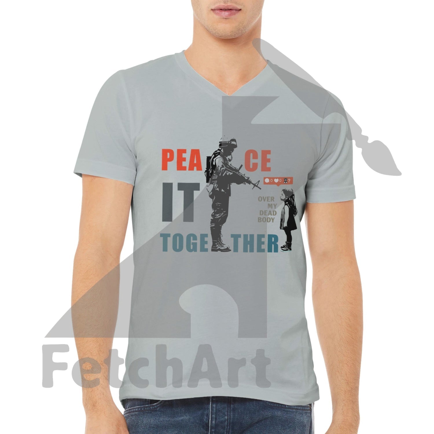 Premium Unisex V-Neck T-shirt - Fetch Art
