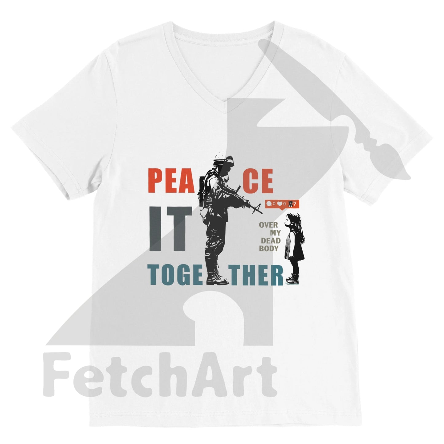 Premium Unisex V-Neck T-shirt - Fetch Art