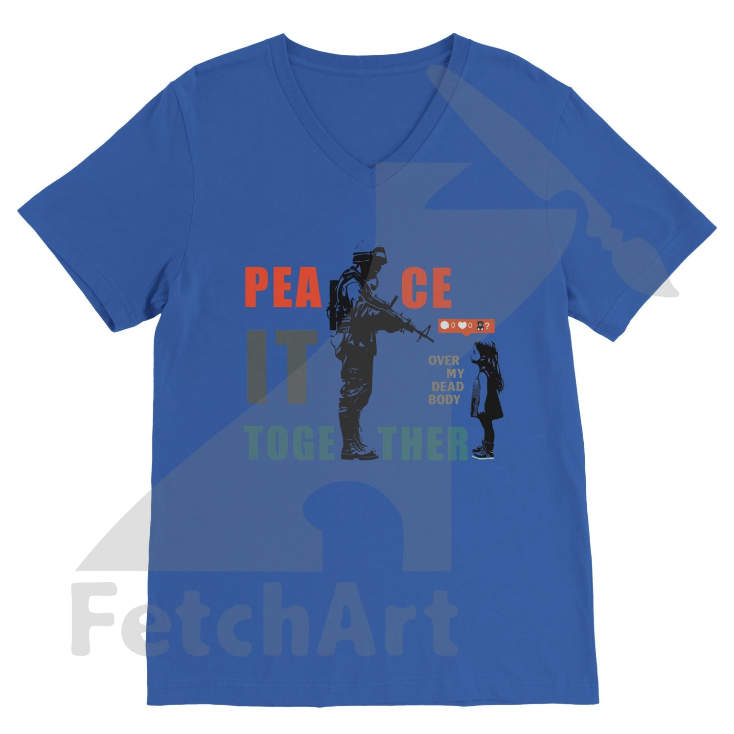 Premium Unisex V-Neck T-shirt - Fetch Art