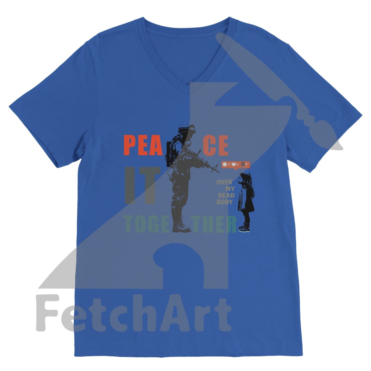Premium Unisex V-Neck T-shirt - Fetch Art