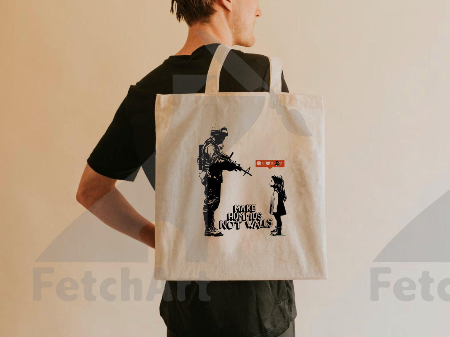 Resilient Child Graffiti Tote: Symbol of Hope - Eco-Friendly Premium - Fetch Art