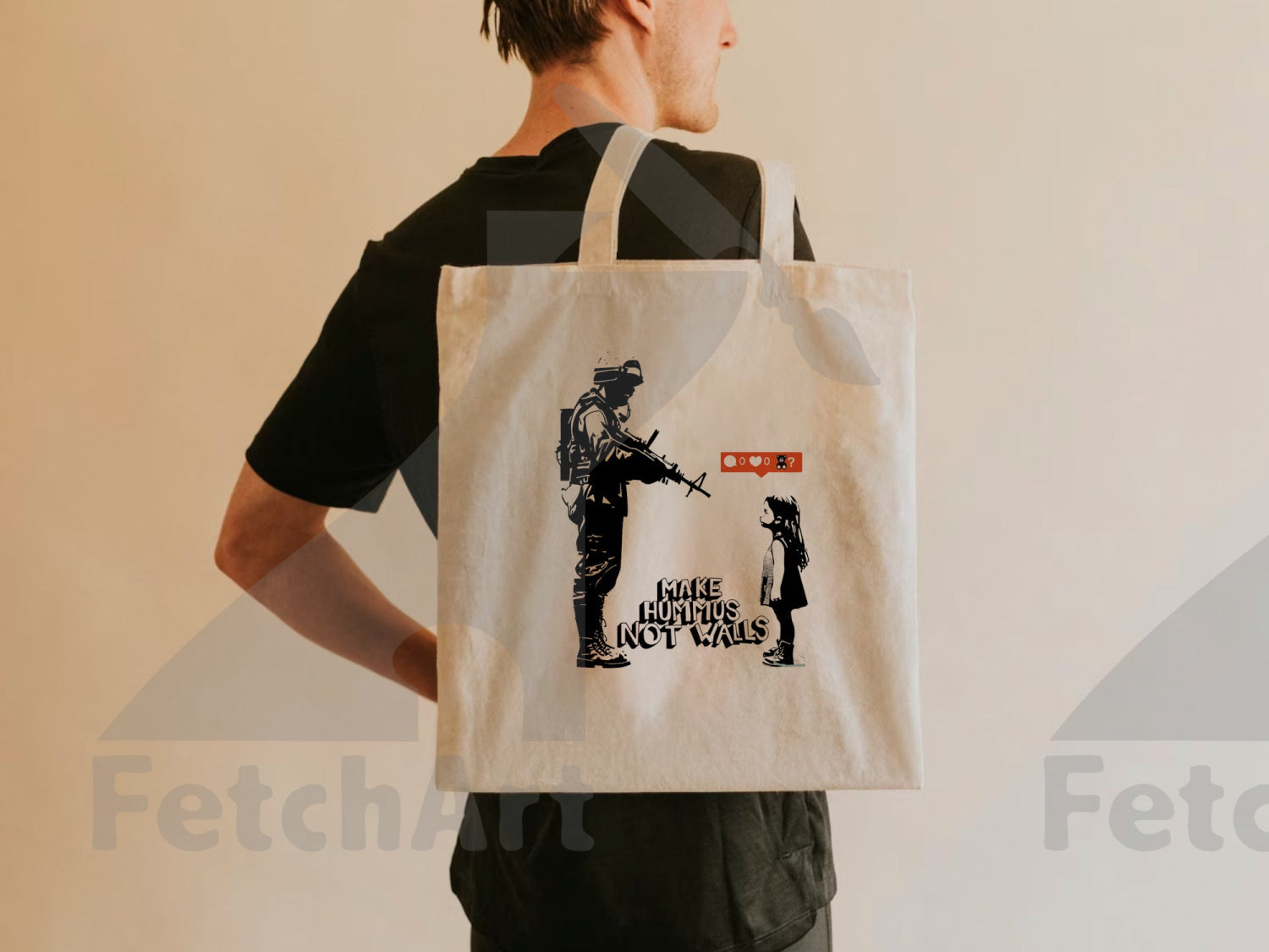 Resilient Child Graffiti Tote: Symbol of Hope - Eco-Friendly Premium - Fetch Art