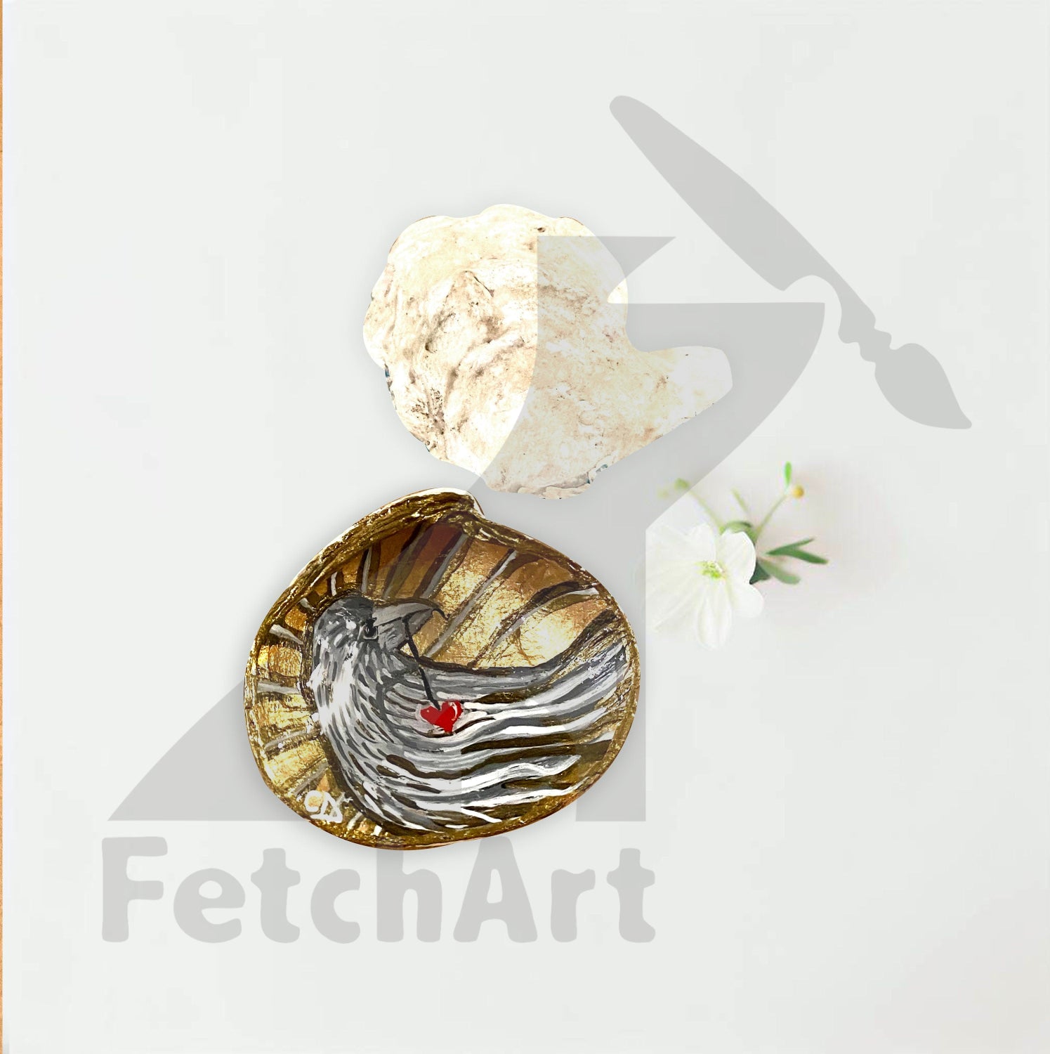 crow with gold background colour