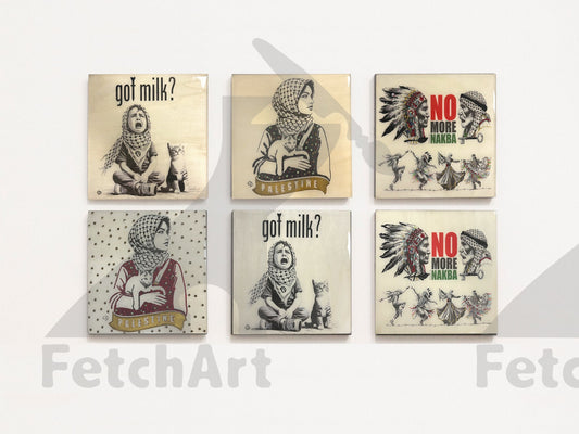 Solidarity with Gaza: Original Handmade Paintings with Resin and Mixed Medium - Fetch Art