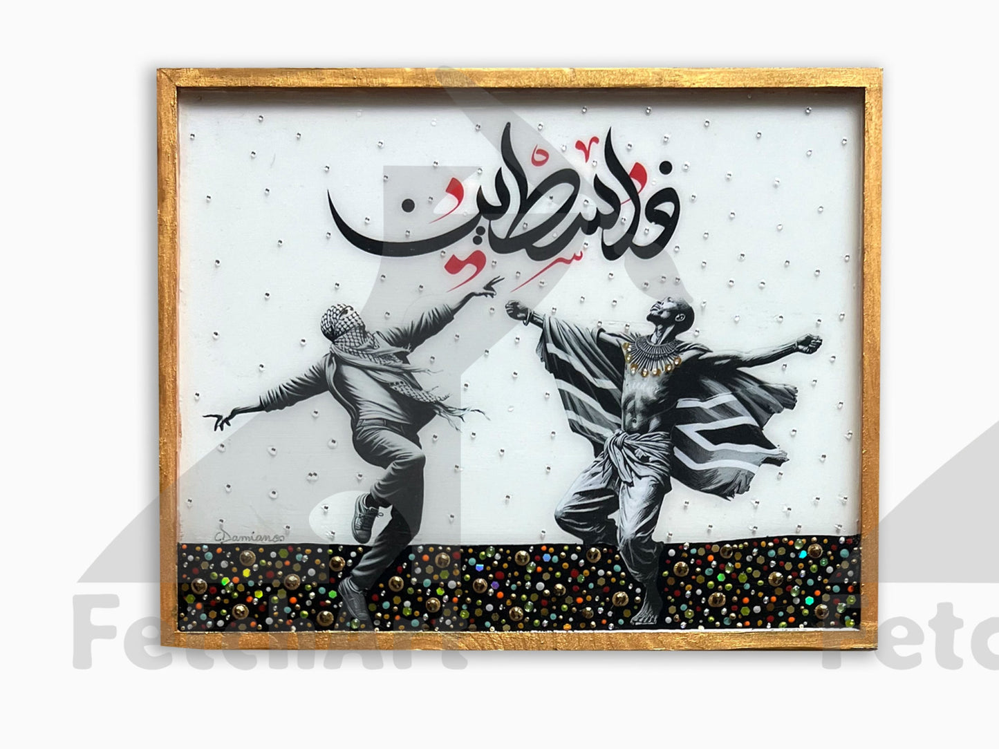 South Africa Solidarity with Gaza: Original Handmade Paintings with Resin and Mixed Medium - Fetch Art