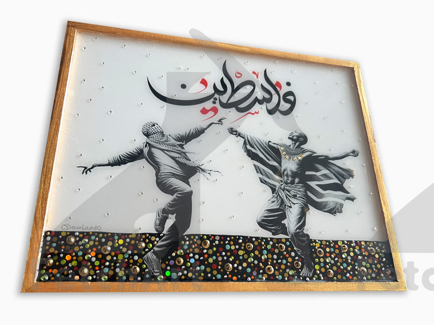 South Africa Solidarity with Gaza: Original Handmade Paintings with Resin and Mixed Medium - Fetch Art