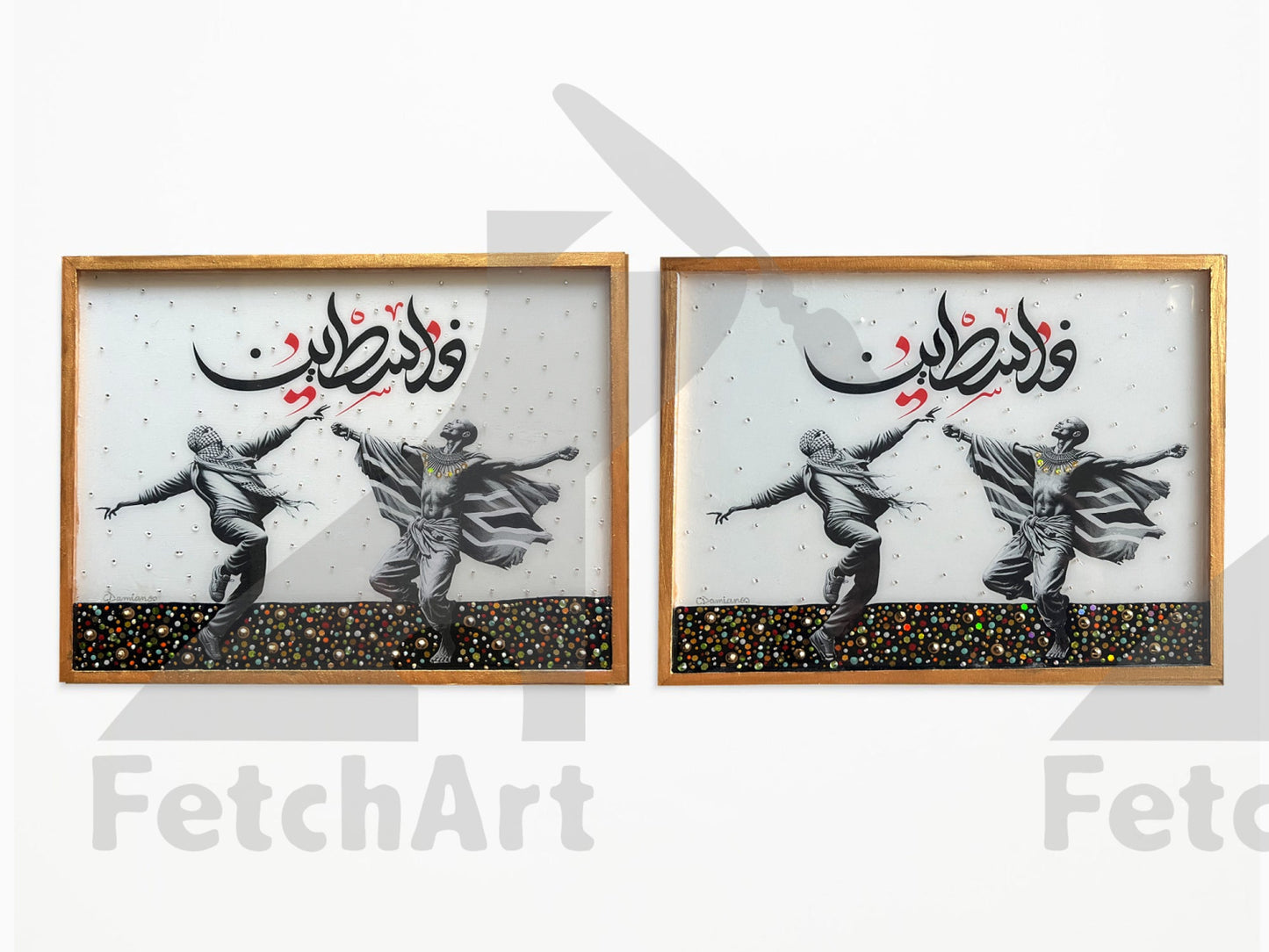 South Africa Solidarity with Gaza: Original Handmade Paintings with Resin and Mixed Medium - Fetch Art