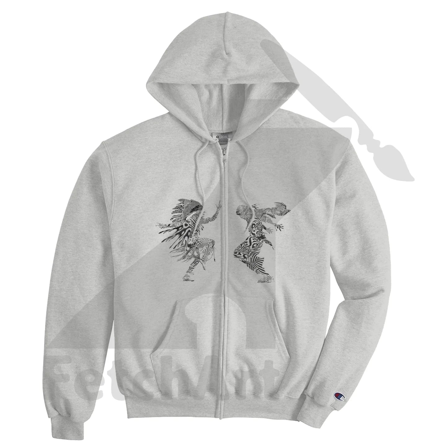 Unisex Freedom Dance Op Art zip hoodie front – wearable art activist apparel by Champion S800