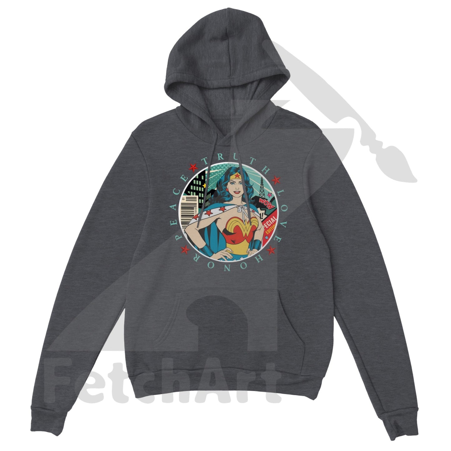 Wonder Woman Print Classic Unisex Pullover Hoodie - Fetch Art