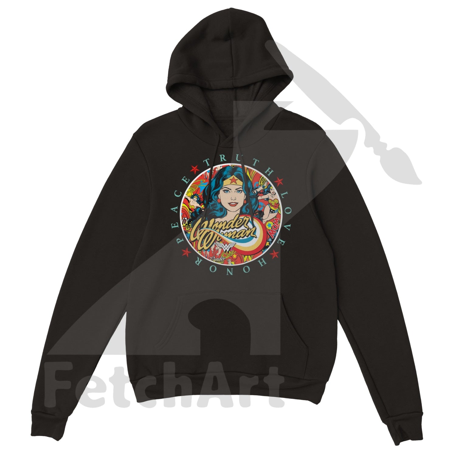 Wonder Woman Print Classic Unisex Pullover Hoodie - Fetch Art