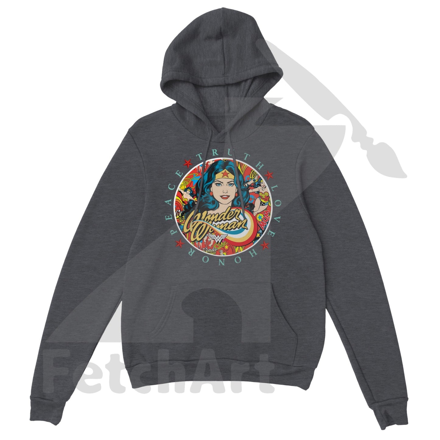 Wonder Woman Print Classic Unisex Pullover Hoodie - Fetch Art