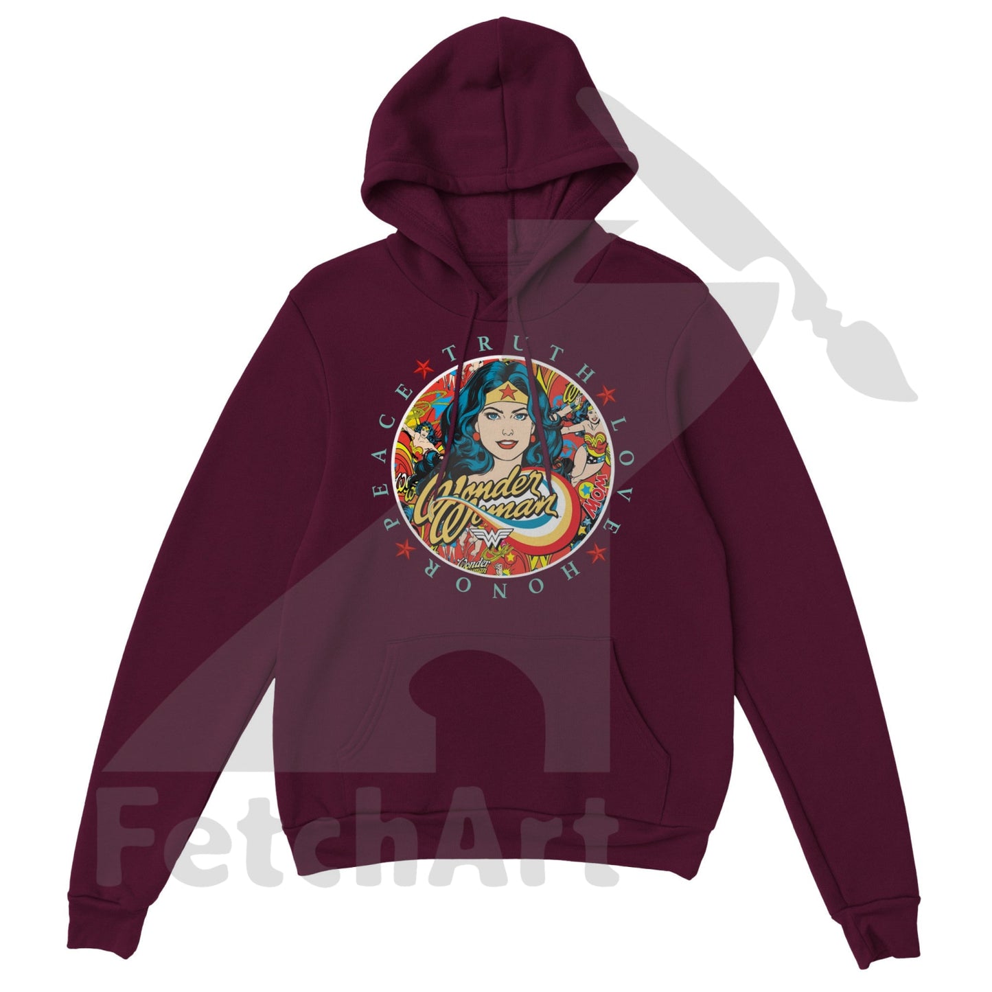 Wonder Woman Print Classic Unisex Pullover Hoodie - Fetch Art