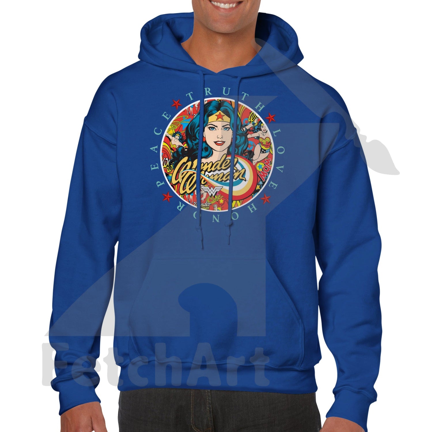 Wonder Woman Print Classic Unisex Pullover Hoodie - Fetch Art