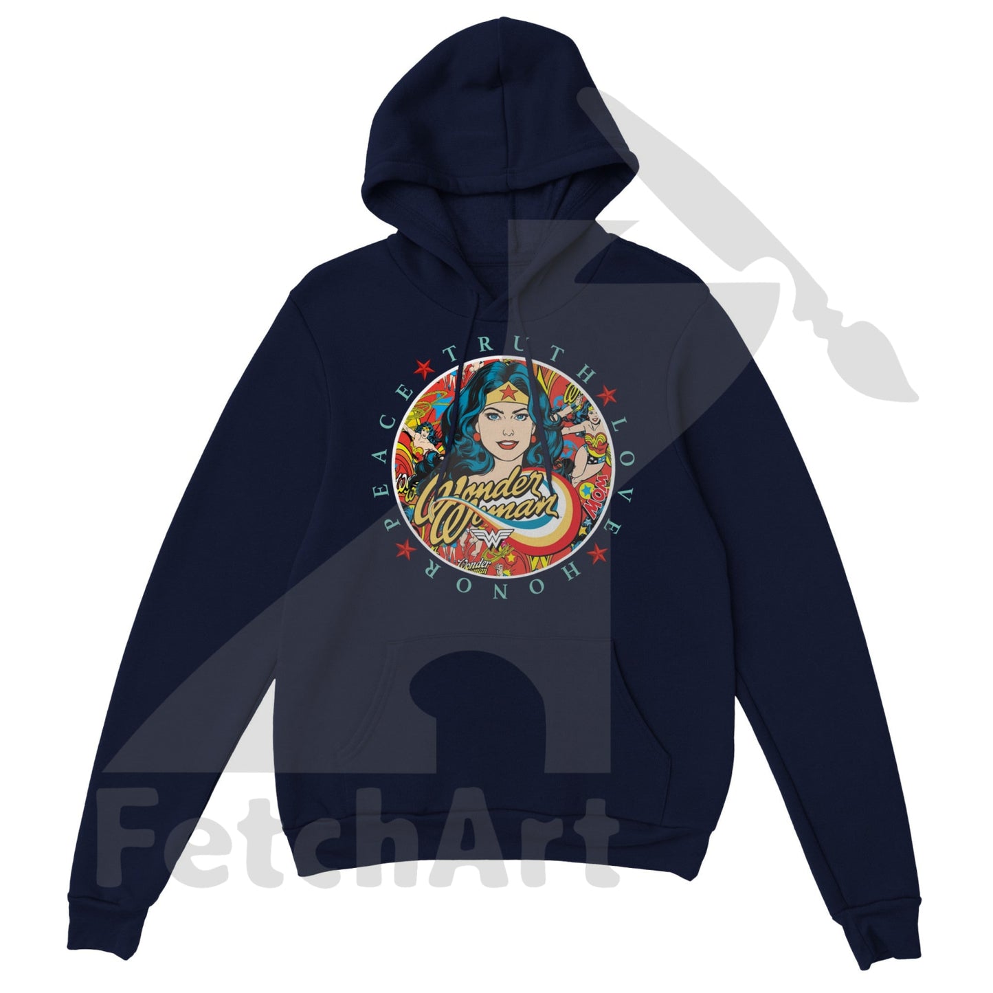 Wonder Woman Print Classic Unisex Pullover Hoodie - Fetch Art