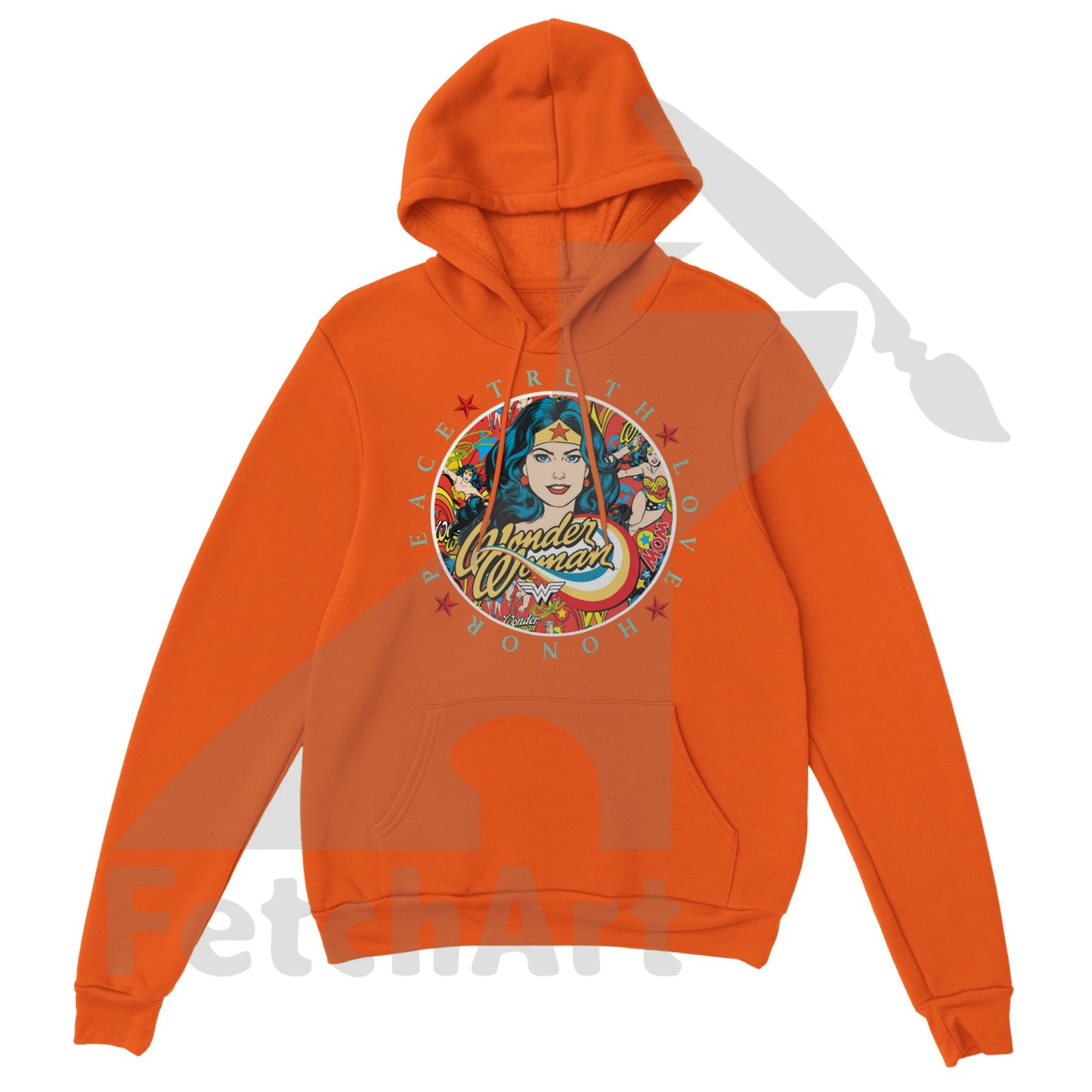 Wonder Woman Print Classic Unisex Pullover Hoodie - Fetch Art