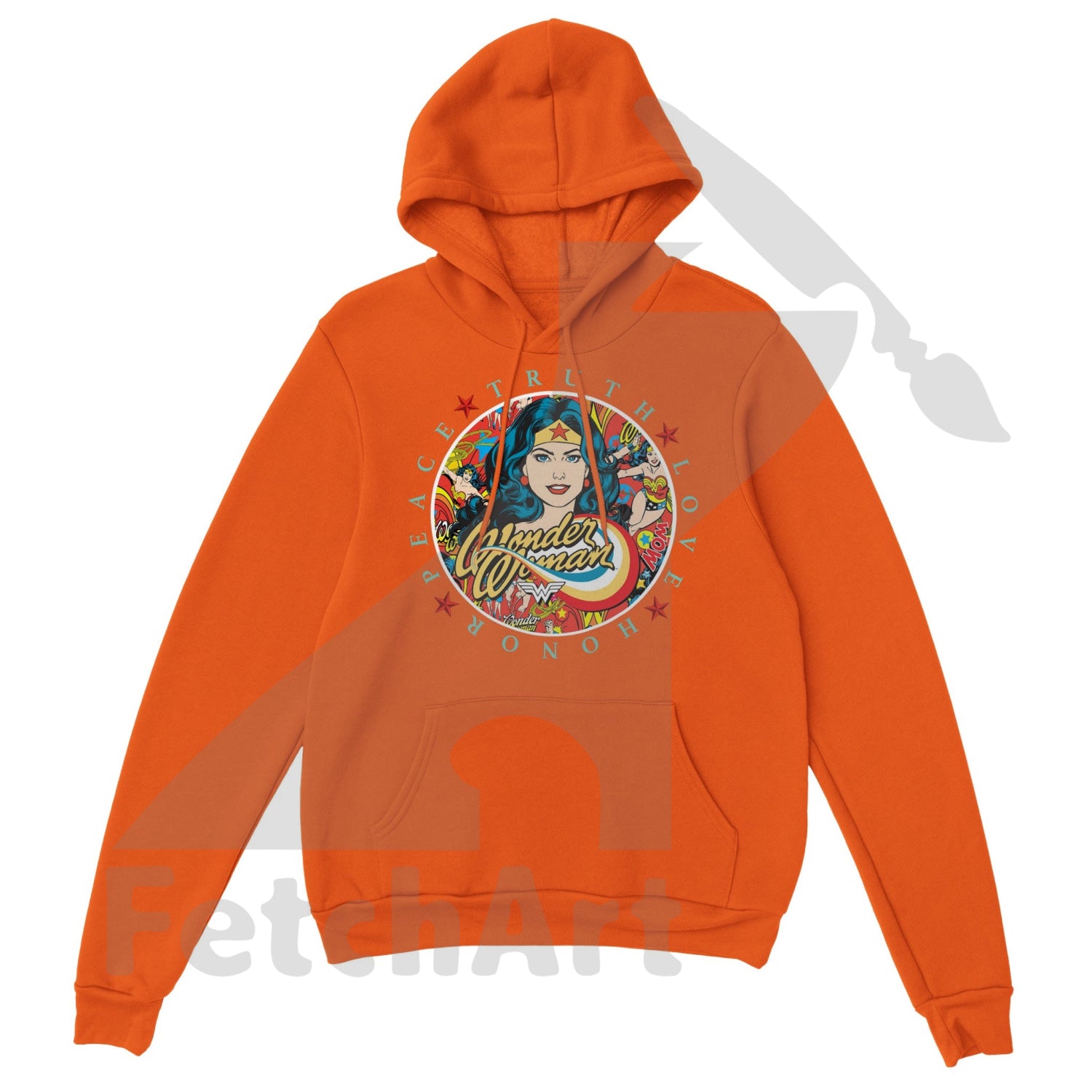 Wonder Woman Print Classic Unisex Pullover Hoodie - Fetch Art